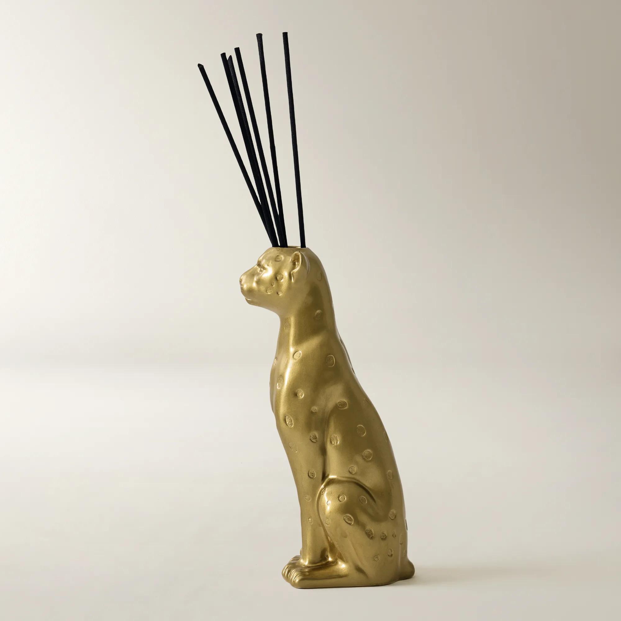 Leo Soft Gold Ceramic Diffuser Gift Set