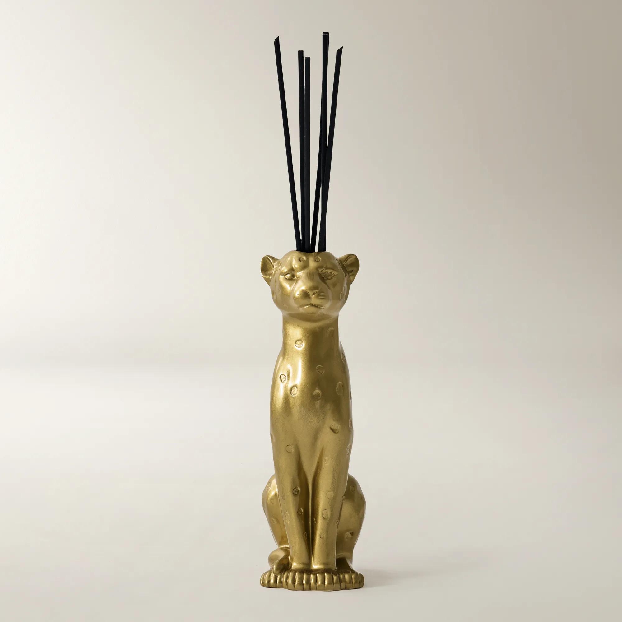 Leo Soft Gold Ceramic Diffuser Gift Set