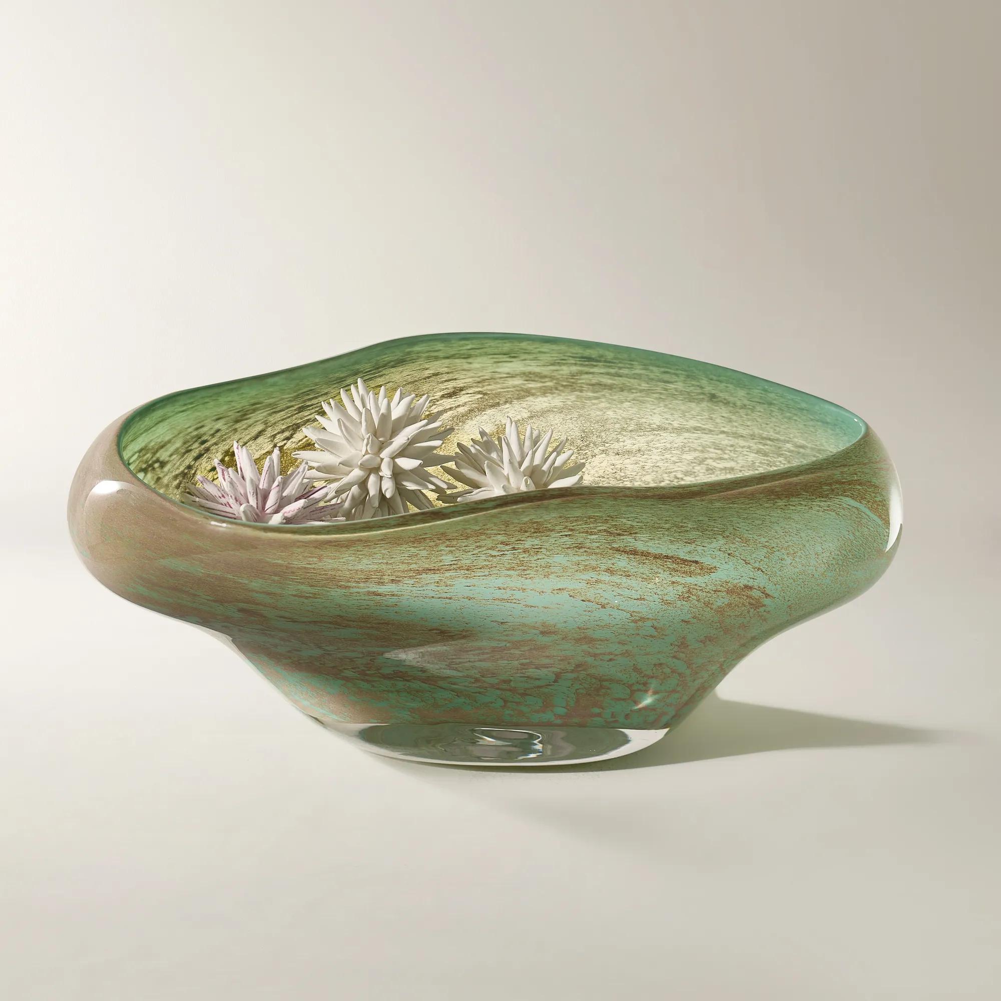 Green Mist Glass Bowl