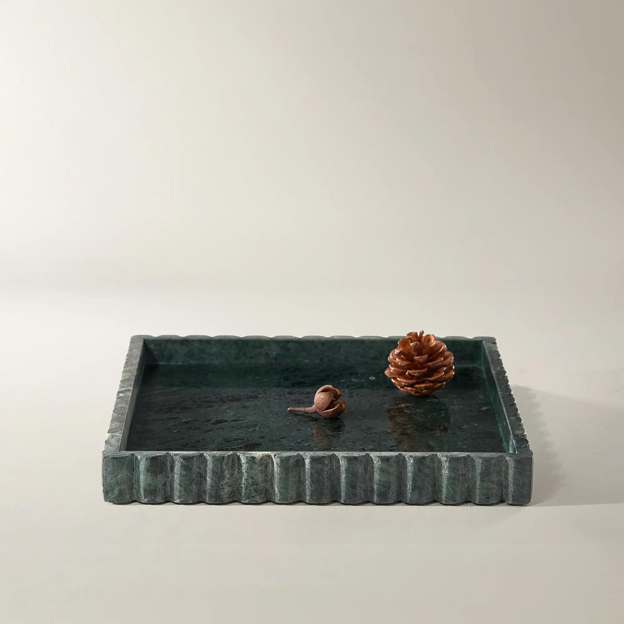 Scallop Tray - Emerald Marble