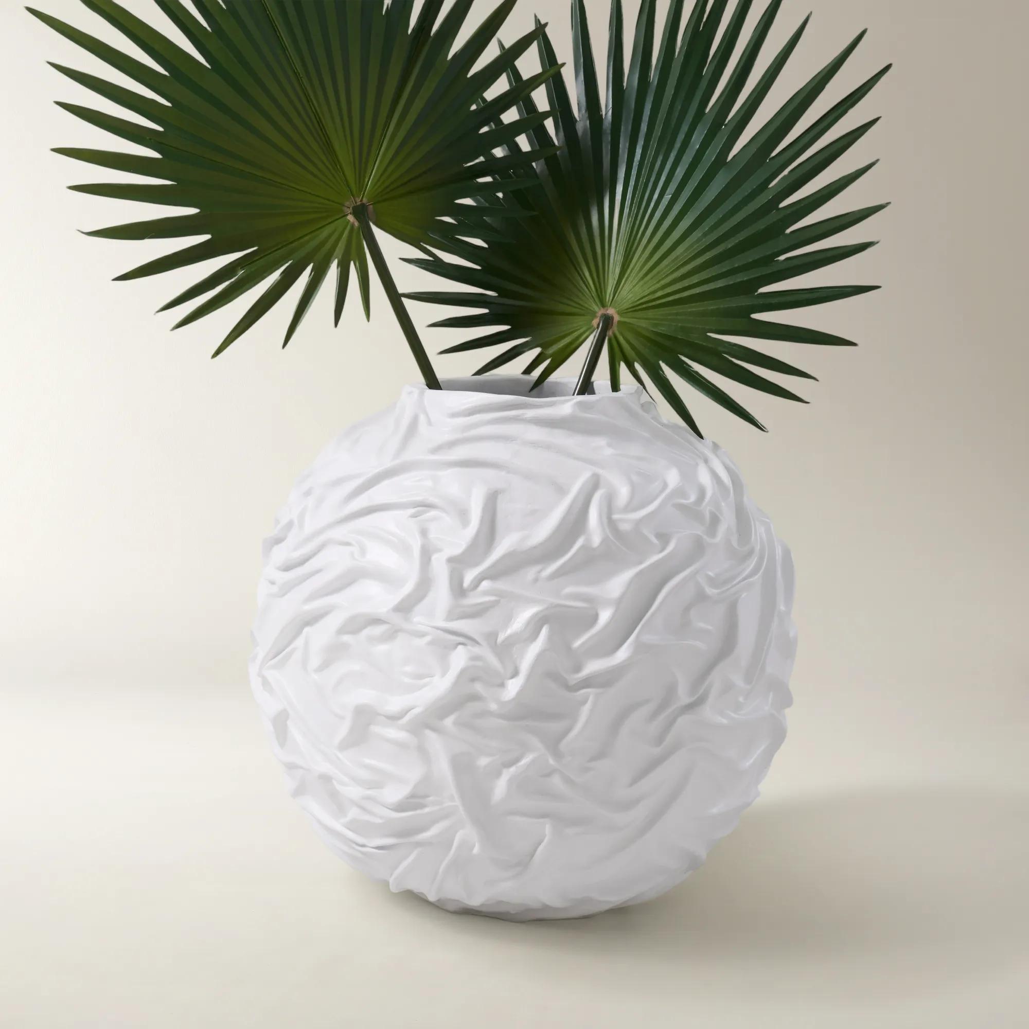 Crumple Floor Vase - White