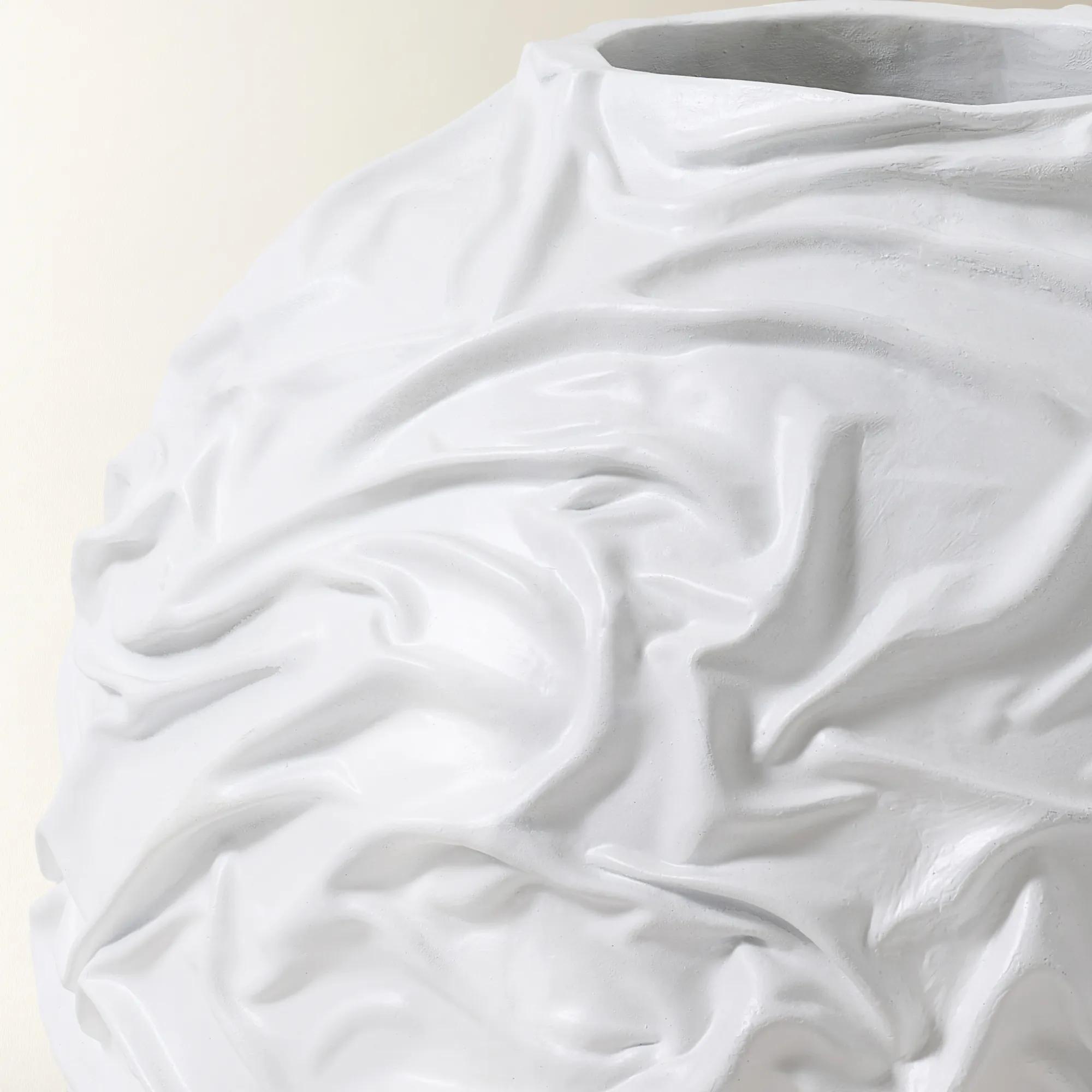 Crumple Floor Vase - White