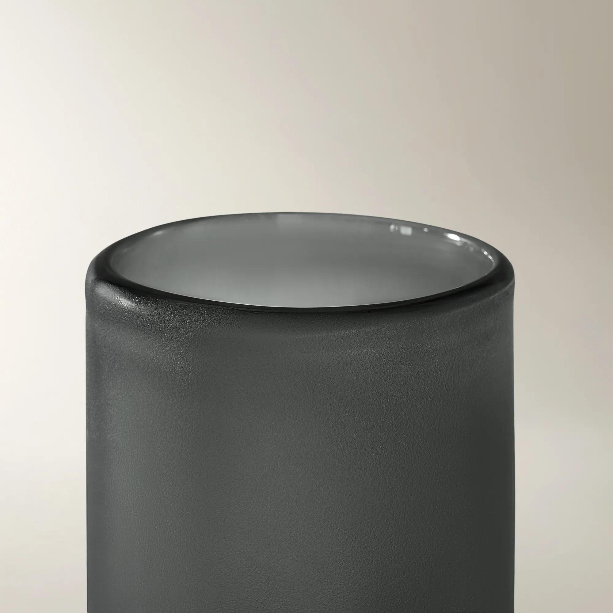 Pierre Glass Vase - Charcoal