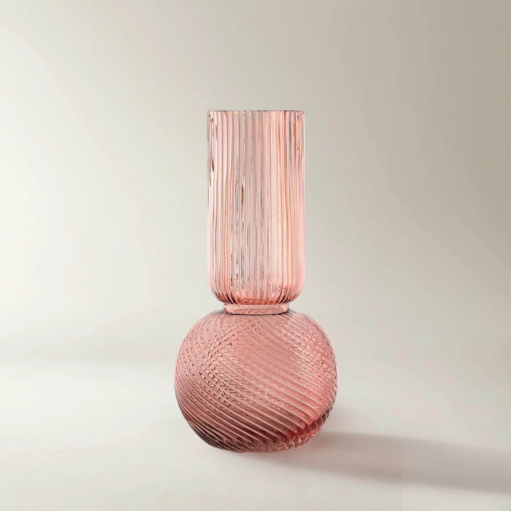 Fluted Ball Glass Vase