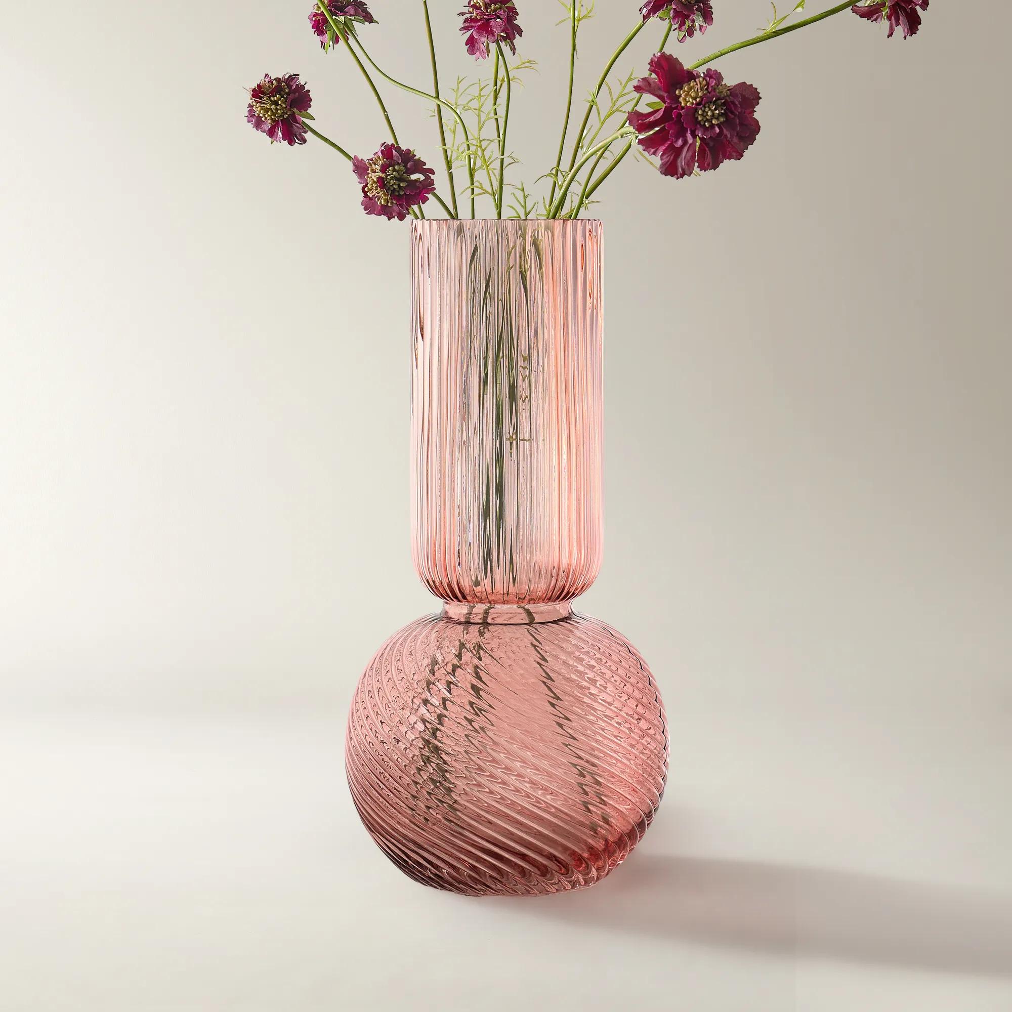 Fluted Ball Glass Vase