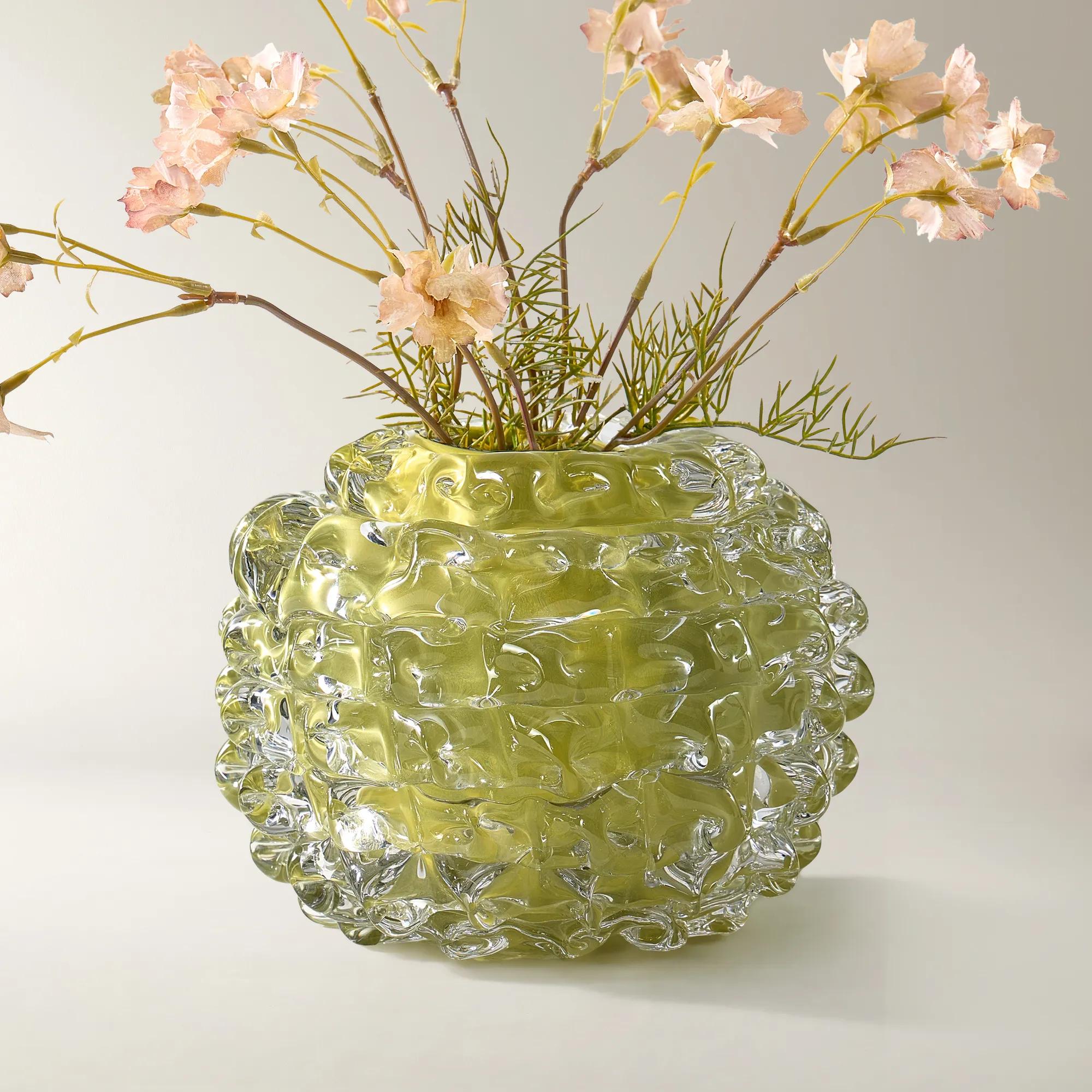 Citron Ice Glass Vase