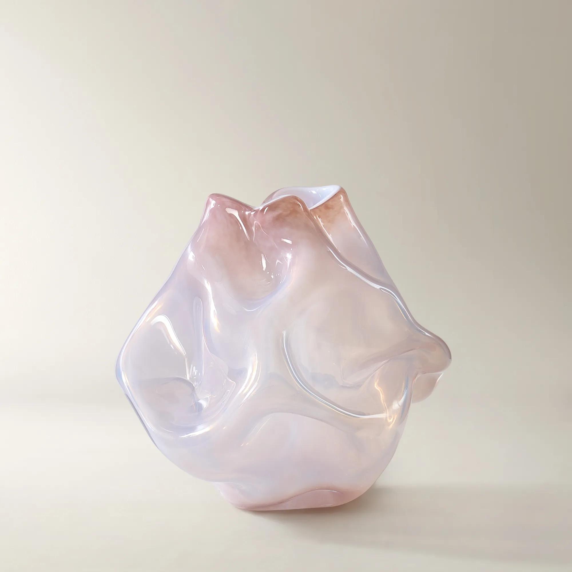 Melt Glass Vase - Mocha Rose