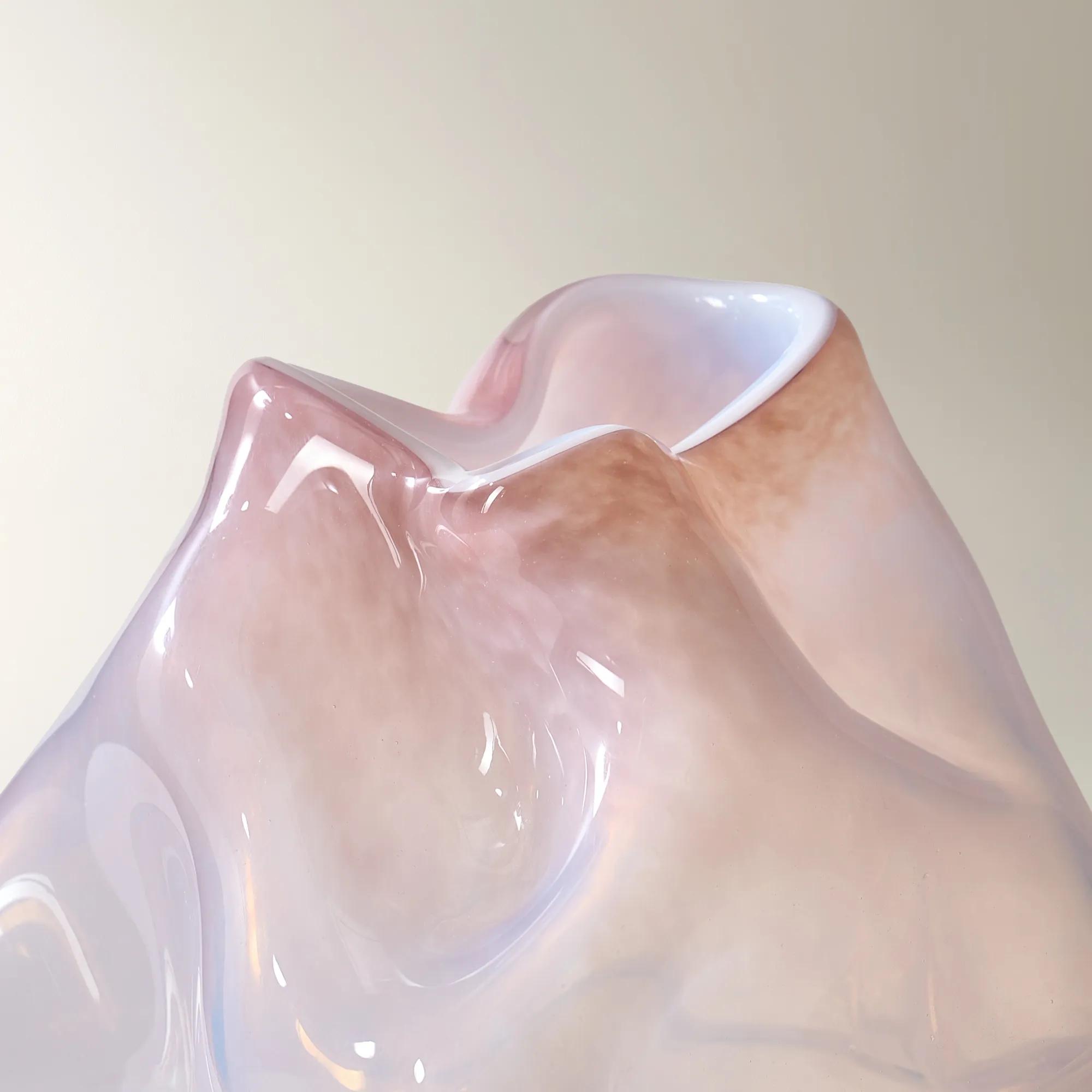 Melt Glass Vase - Mocha Rose