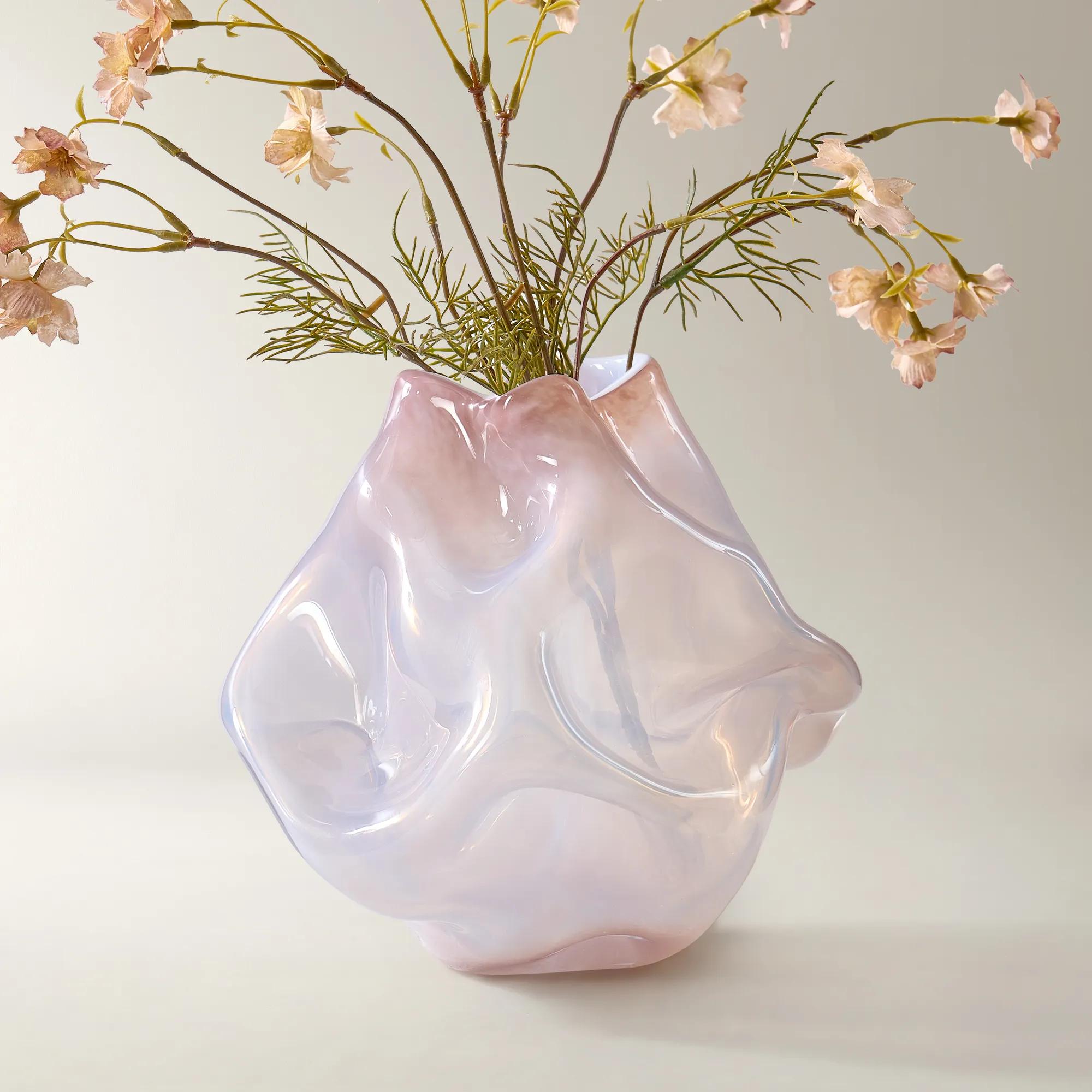 Melt Glass Vase - Mocha Rose
