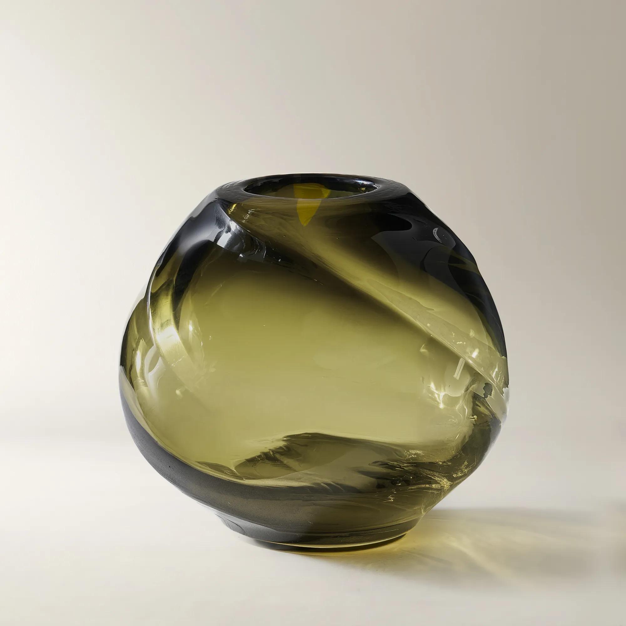 Dyan Glass Vase - Muted Olive