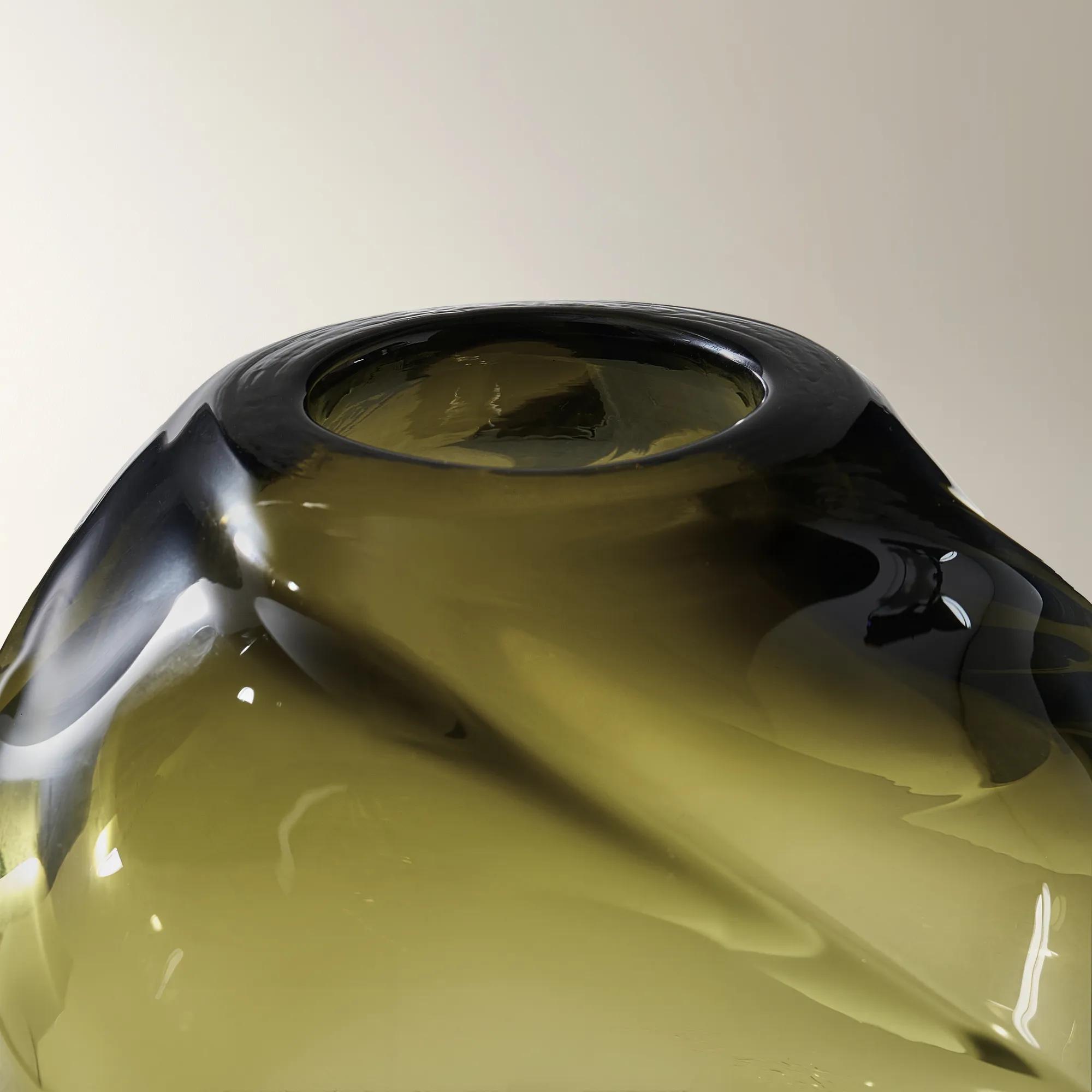 Dyan Glass Vase - Muted Olive