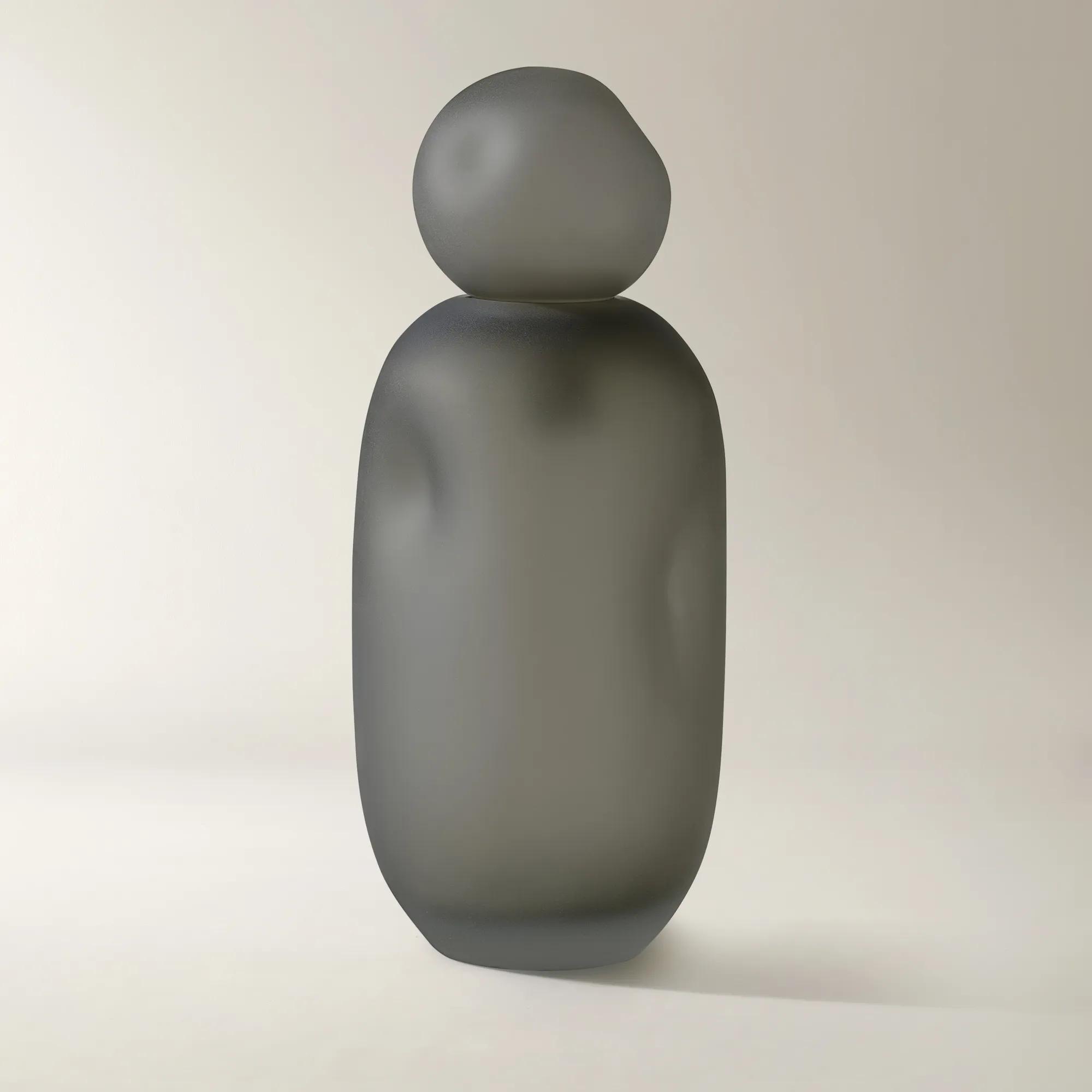 Angelica Glass Canister - Charcoal