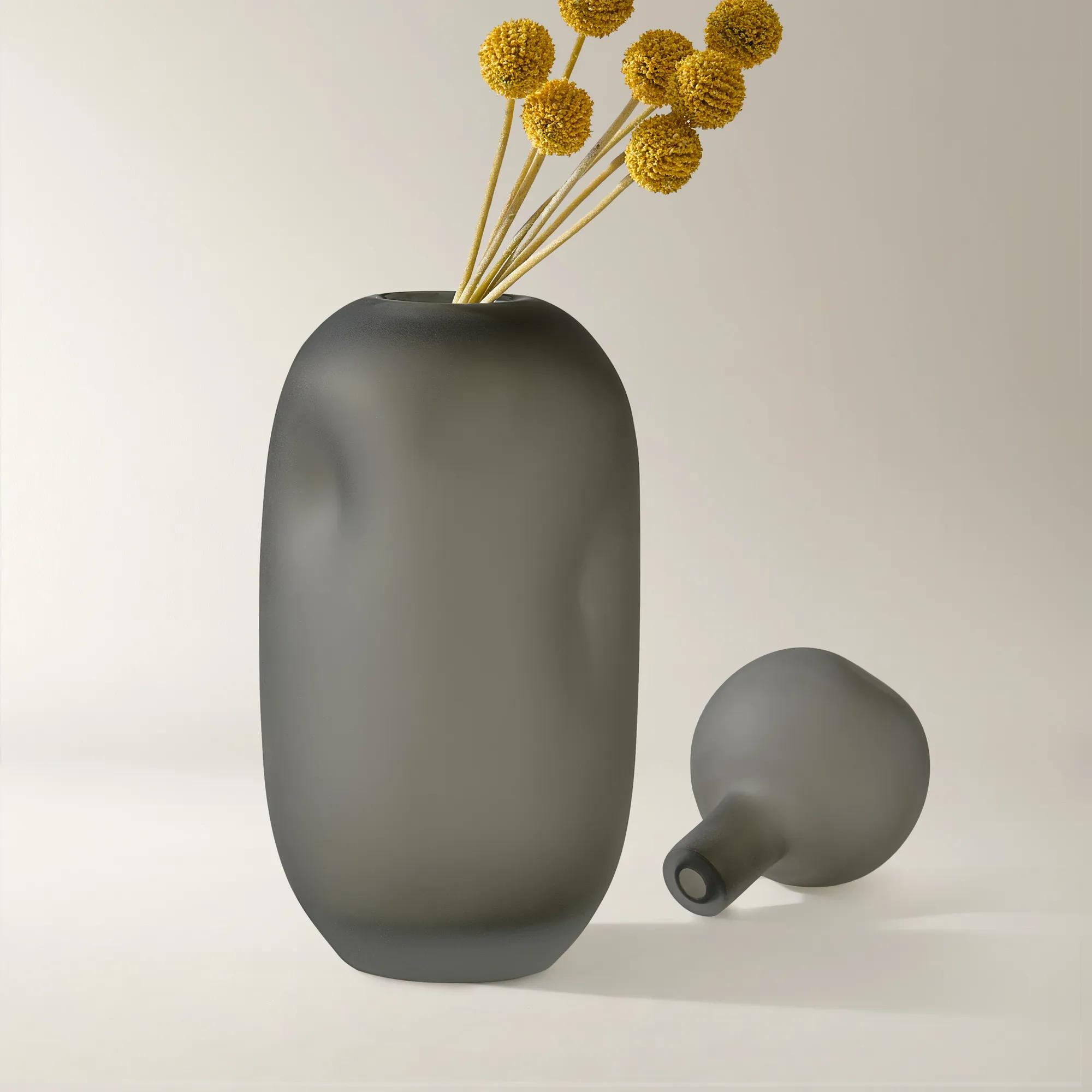 Angelica Glass Canister - Charcoal