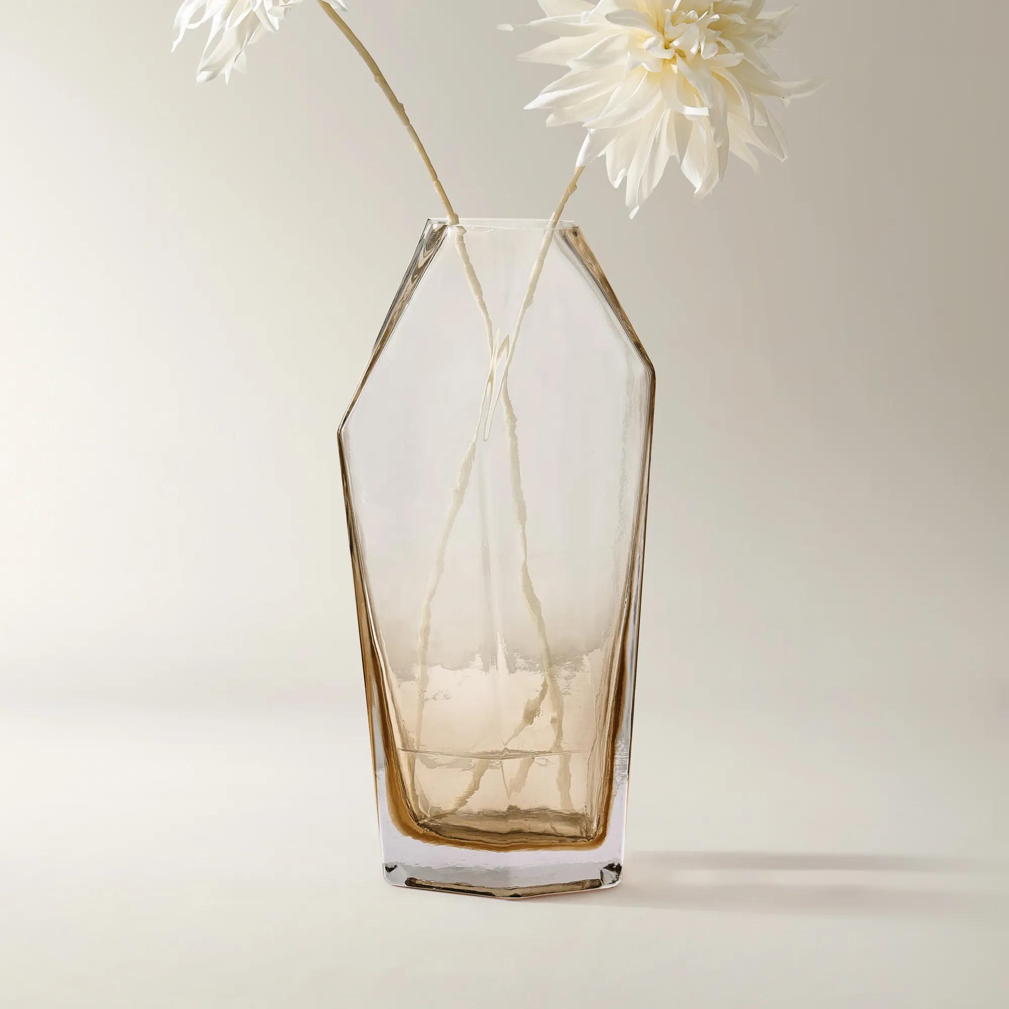 Anora Glass Vase - Amber