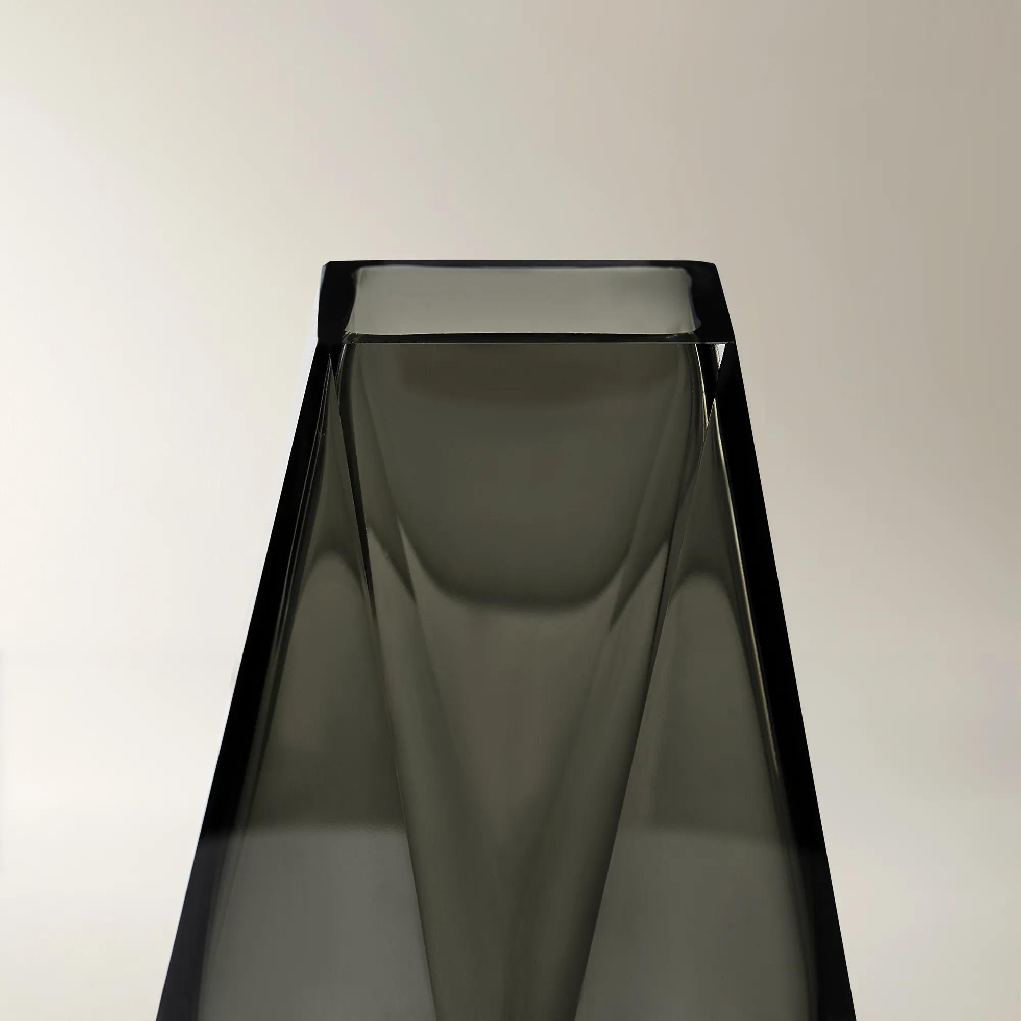 Adaline Glass Vase - Charcoal