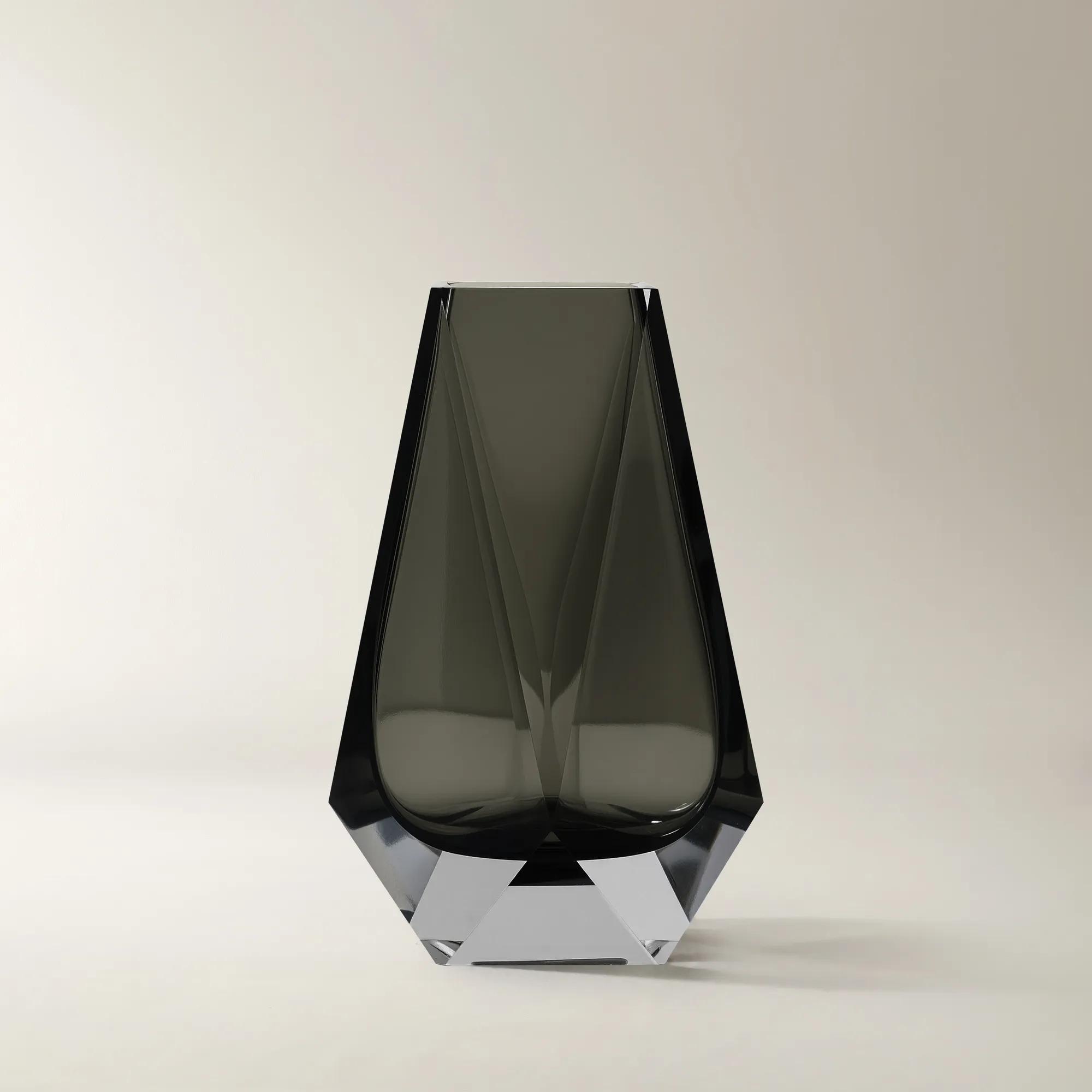 Adaline Glass Vase - Charcoal