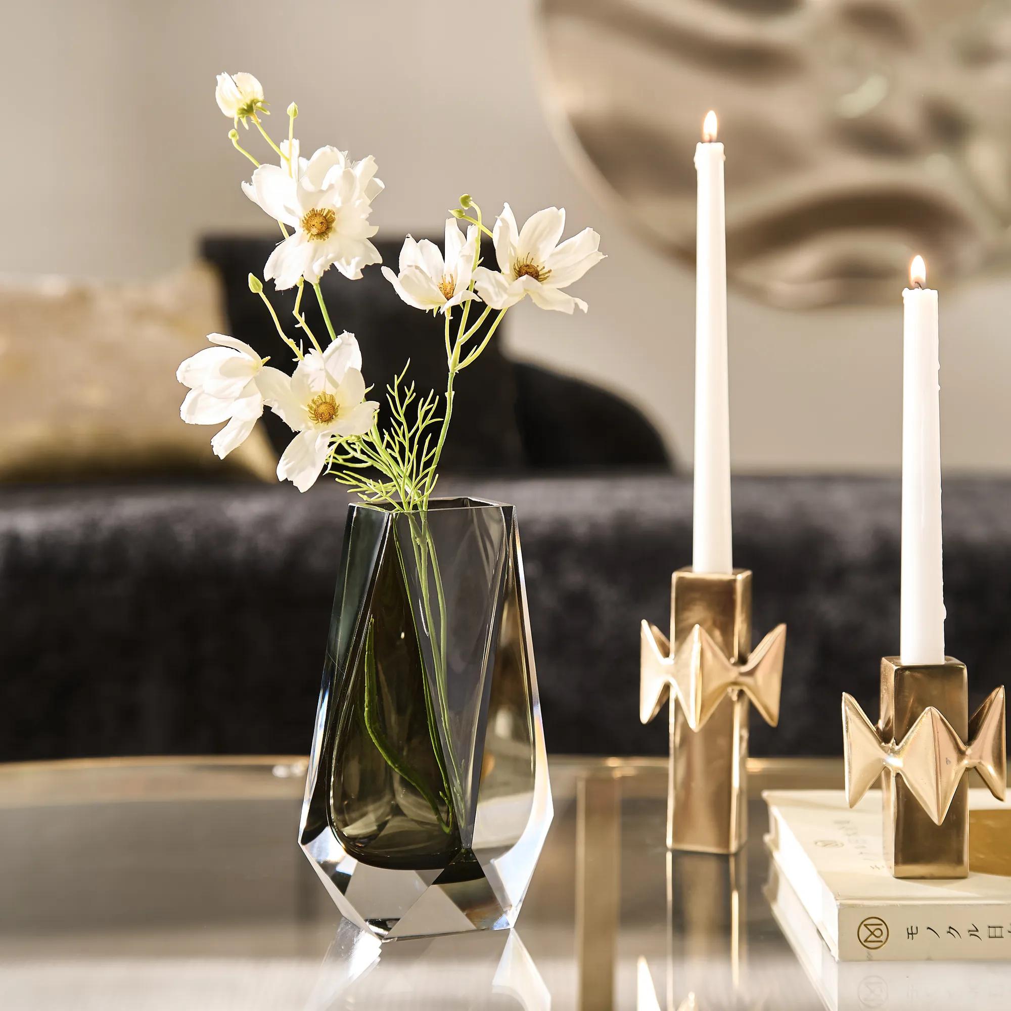 Adaline Glass Vase - Charcoal