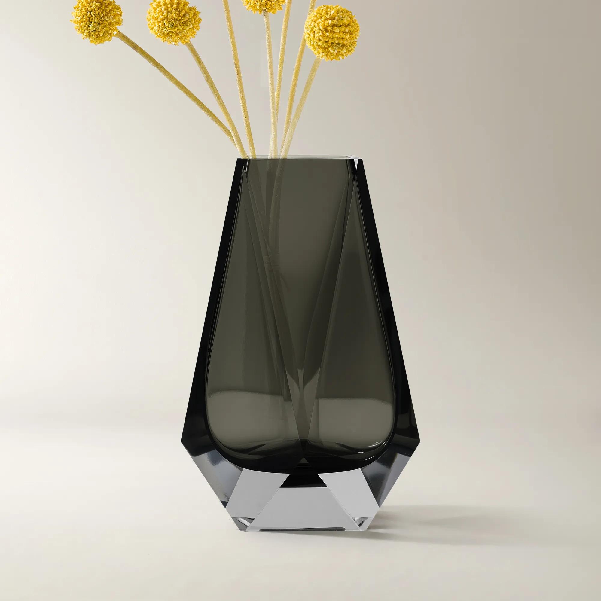 Adaline Glass Vase - Charcoal