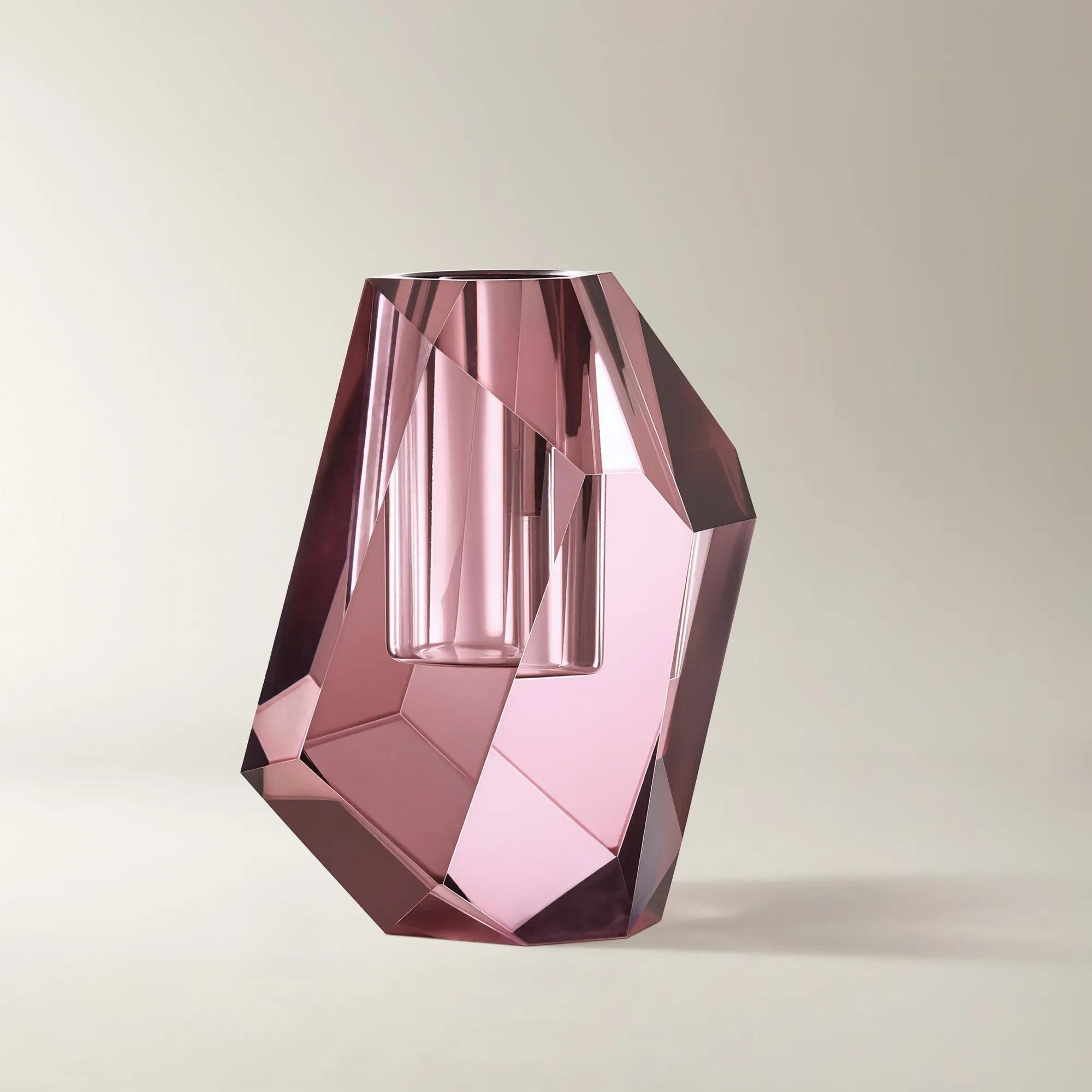 Merci Crystal Glass Bud Vase