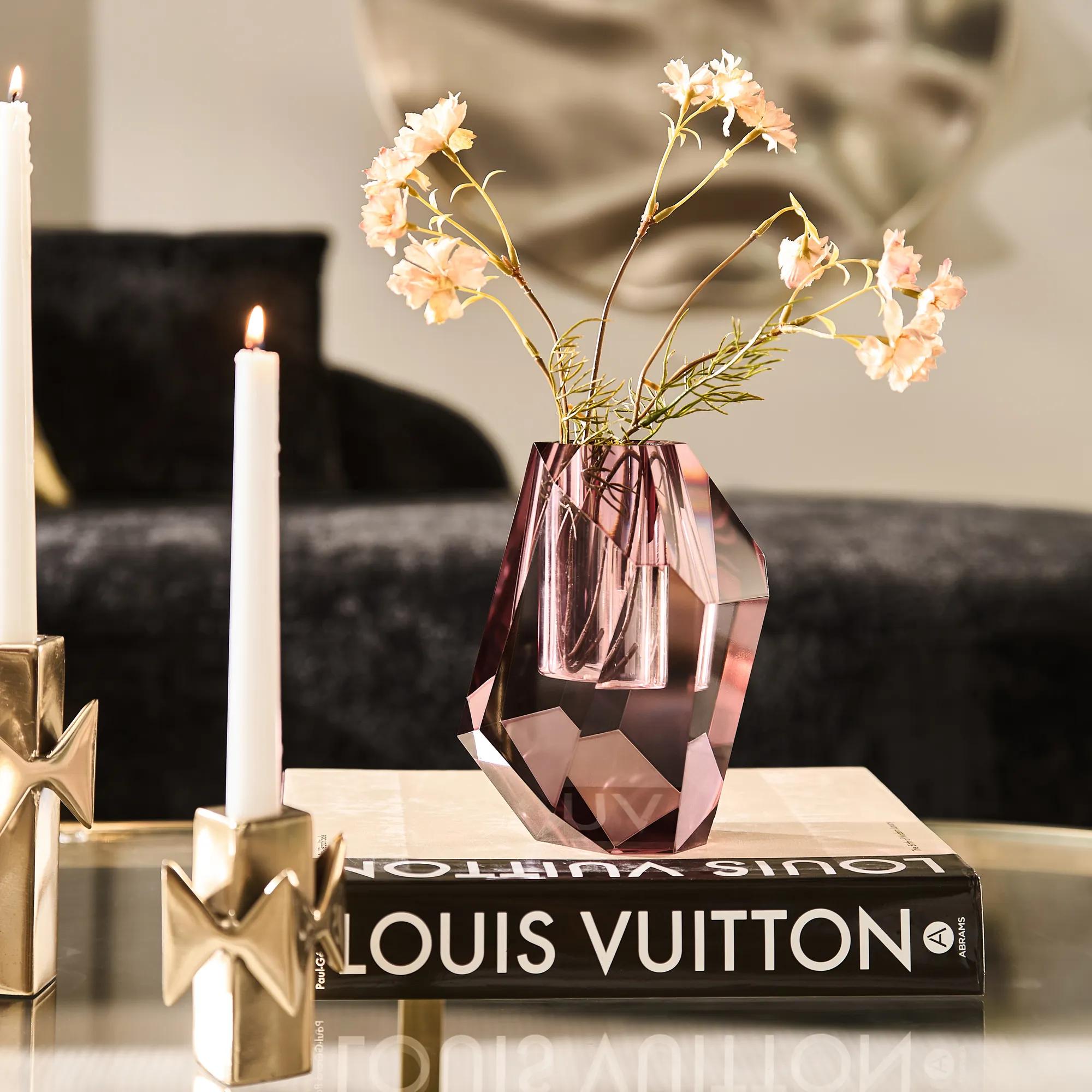 Merci Crystal Glass Bud Vase