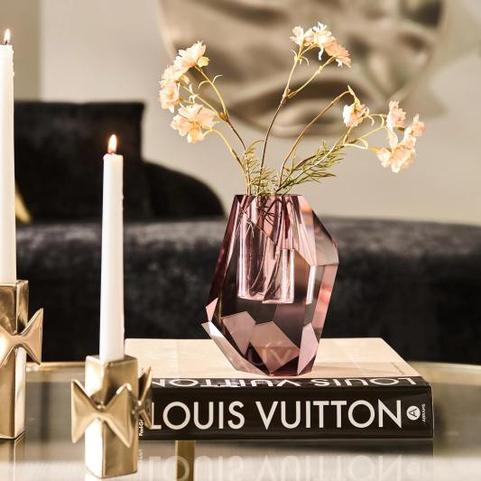 Merci Crystal Glass Bud Vase