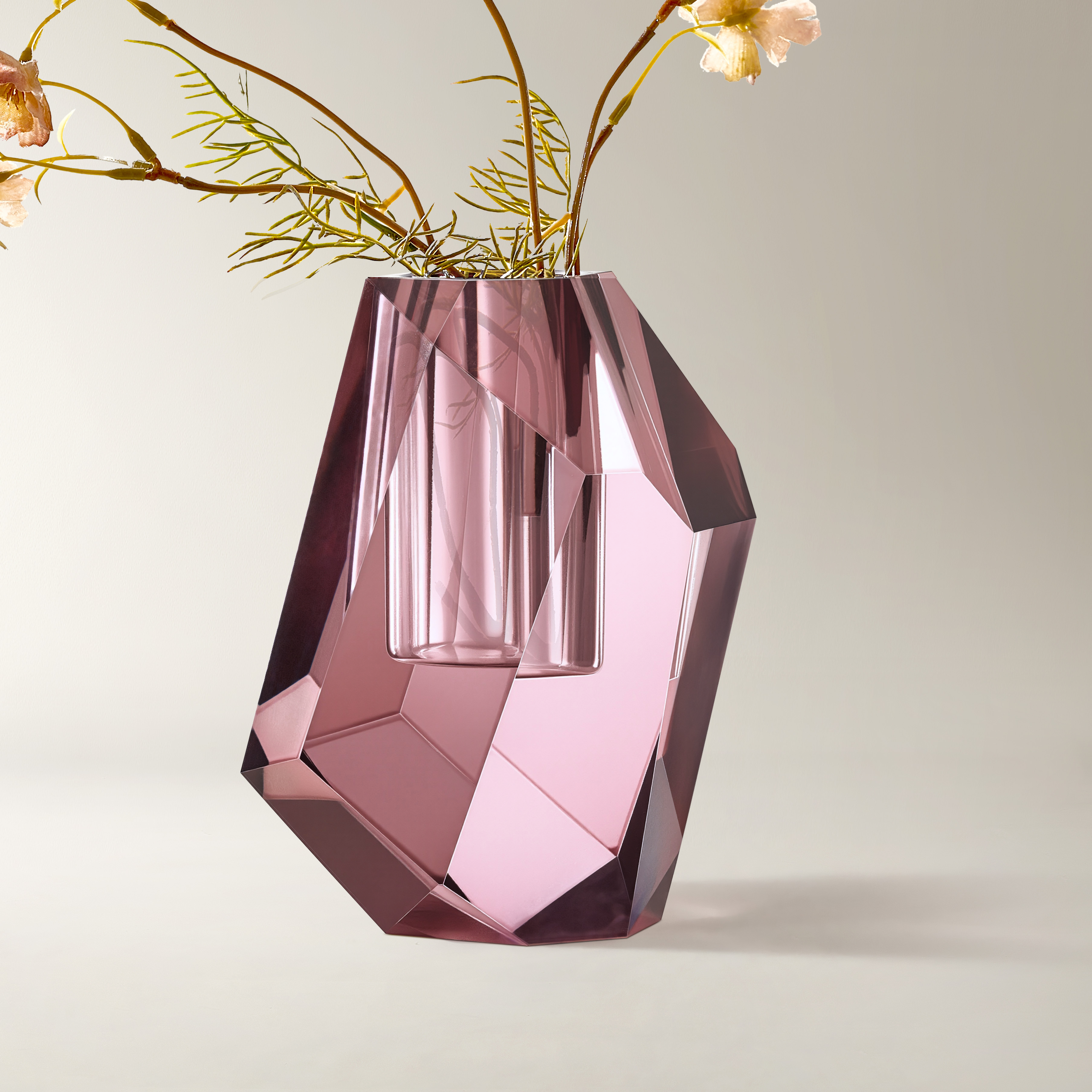 Merci Crystal Glass Bud Vase