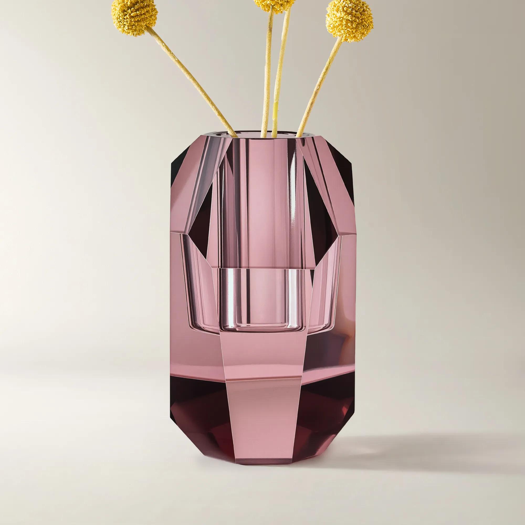 Merci Crystal Glass Bud Vase