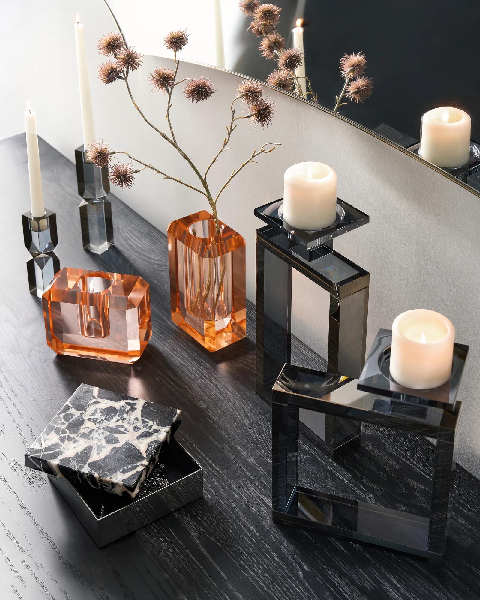 Corina Crystal Glass Bud Vase