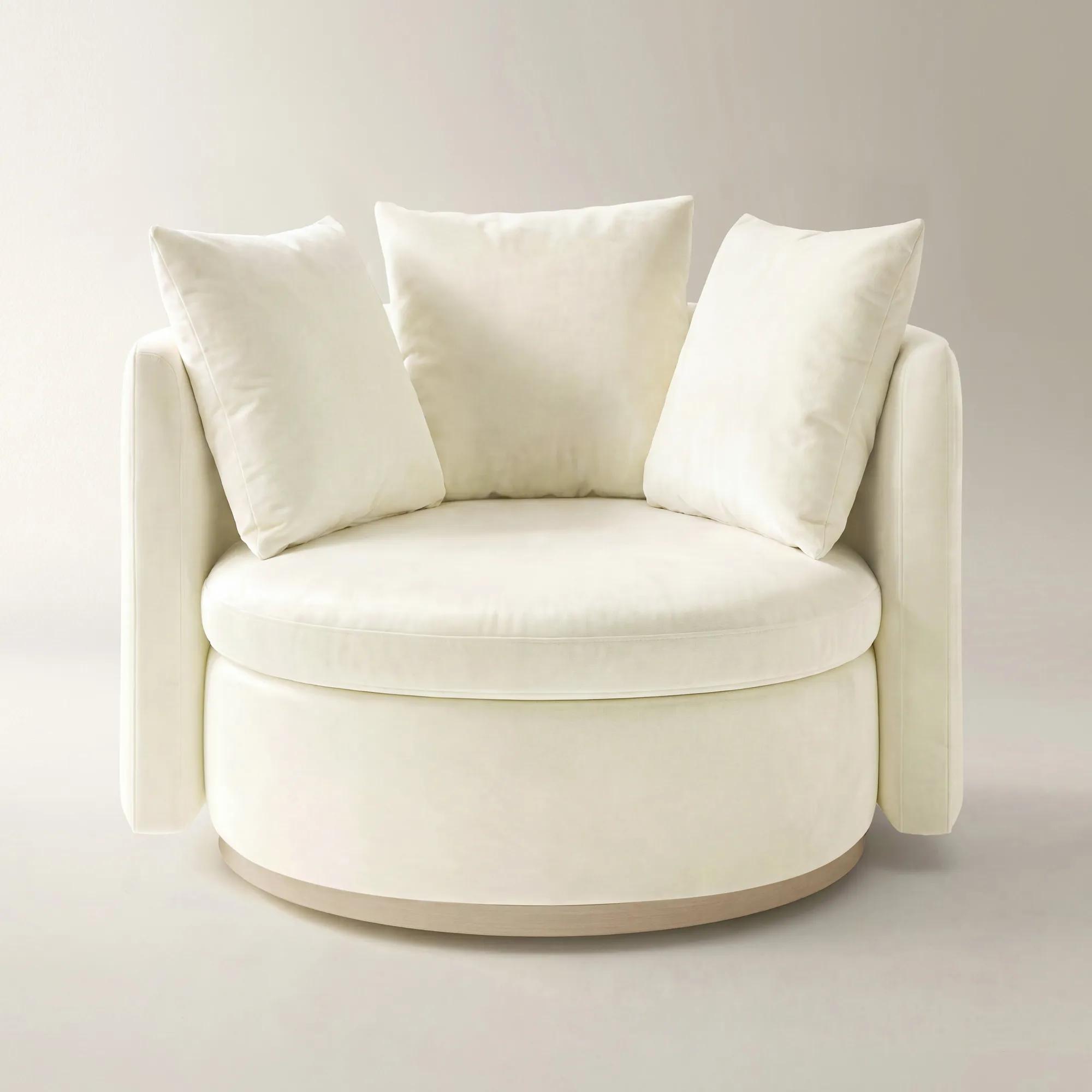 Stria Cloud Velvet Swivel Accent Chair