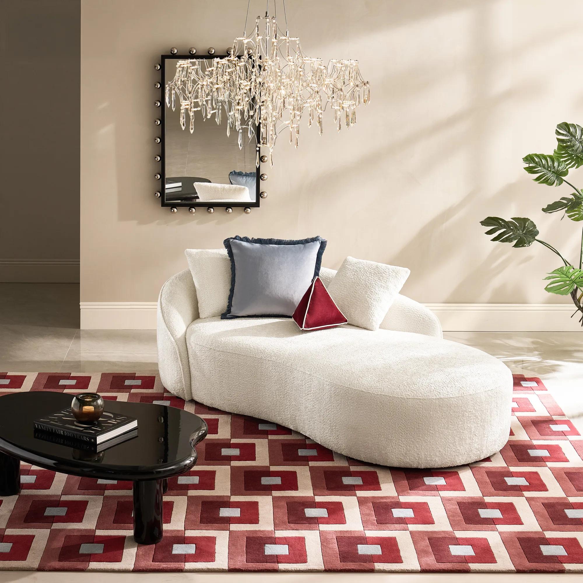 Irene Ivory Performance Chenille Chaise (87.5")