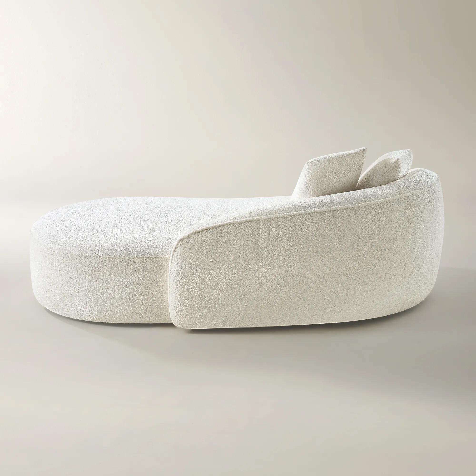Irene Ivory Performance Chenille Chaise (87.5")