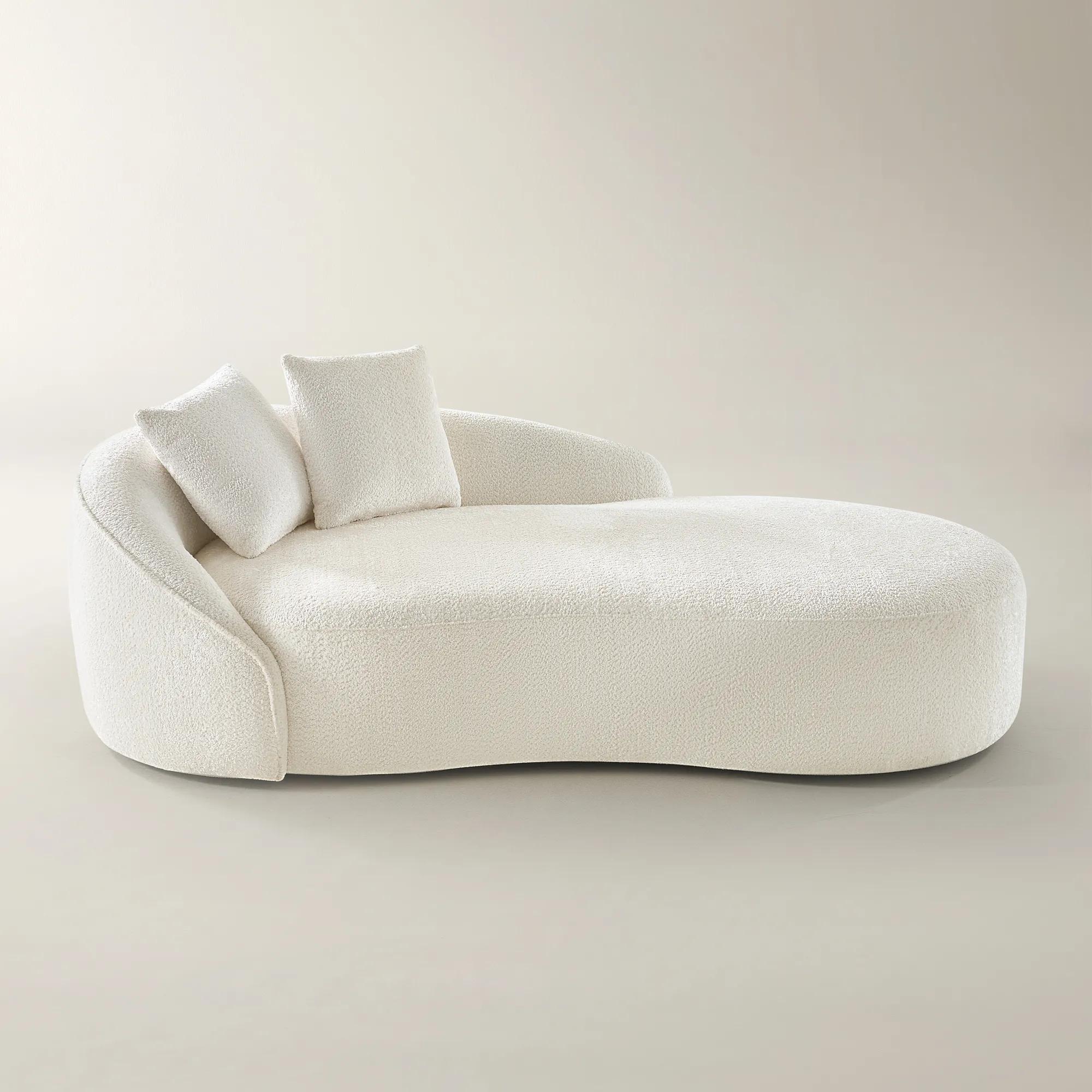 Irene Chenille Chaise (87.5") - Utopla Sand
