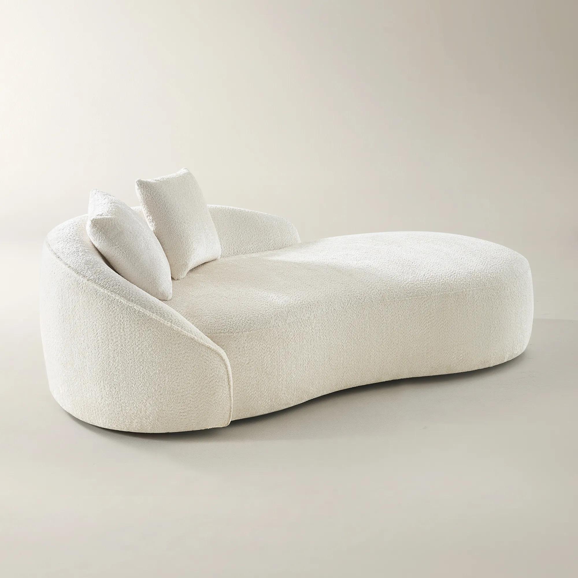Irene Chenille Chaise (87.5") - Utopla Sand