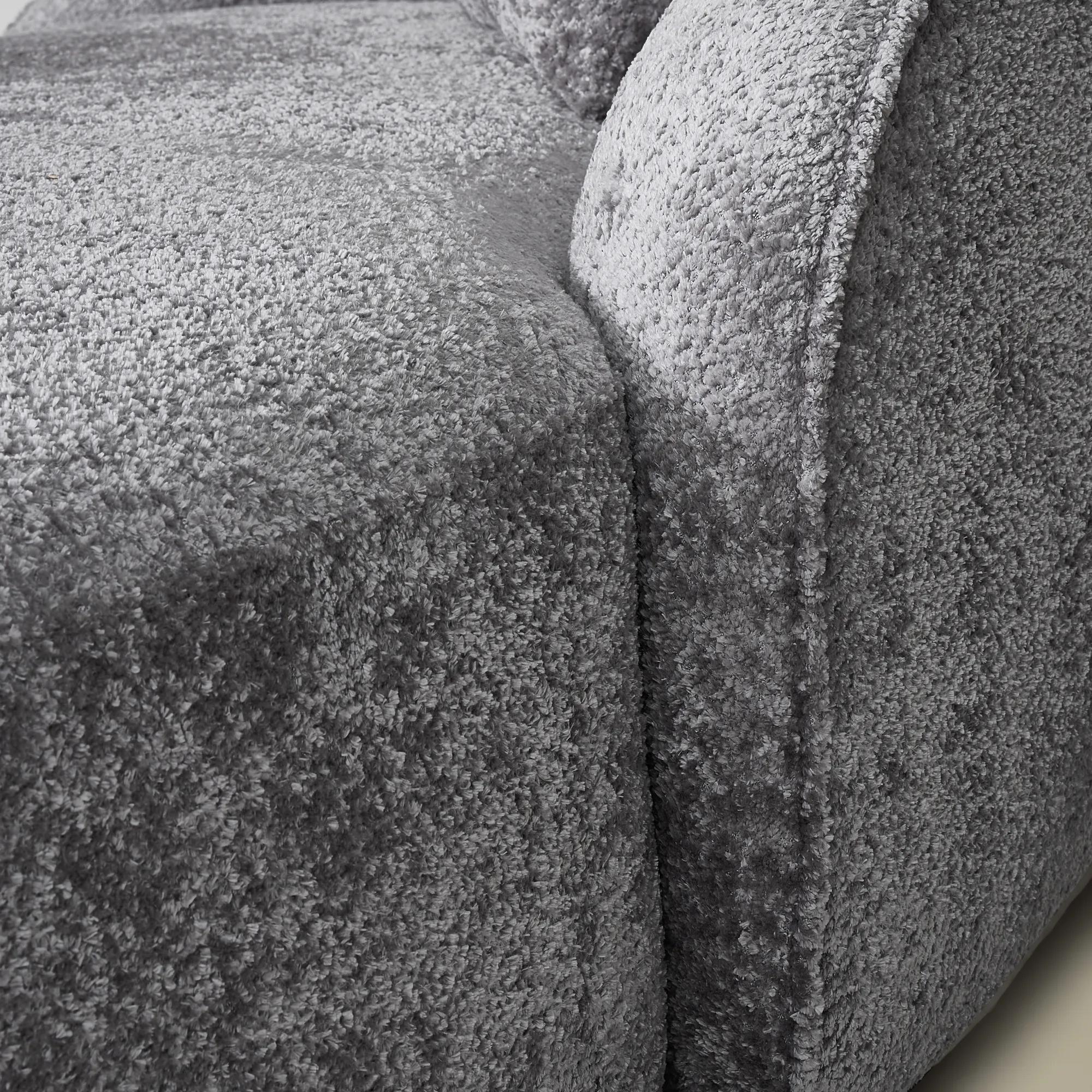 Irene Chenille Chaise (87.5") - Light Gray