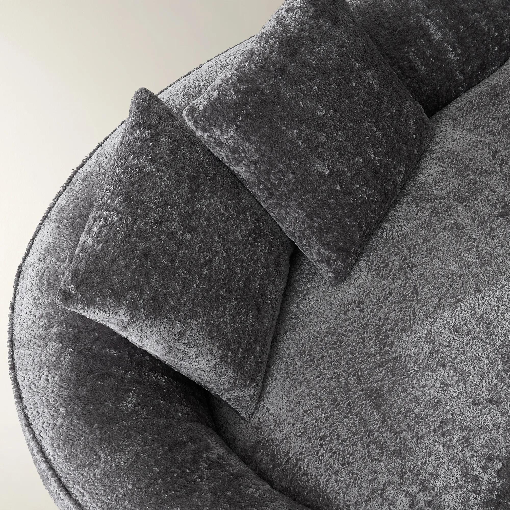 Irene Chenille Chaise (87.5") - Light Gray