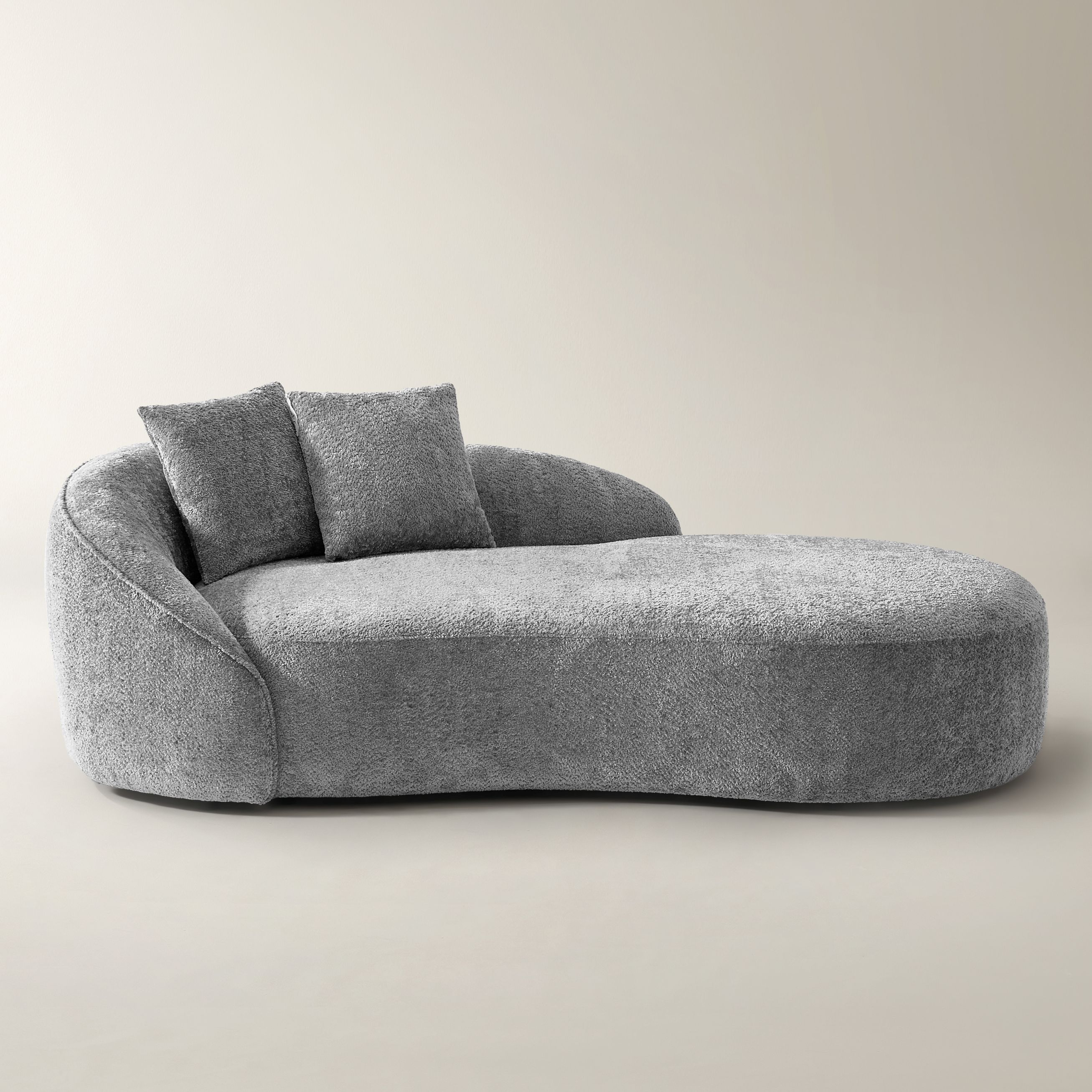Irene Chenille Chaise (87.5") - Light Gray