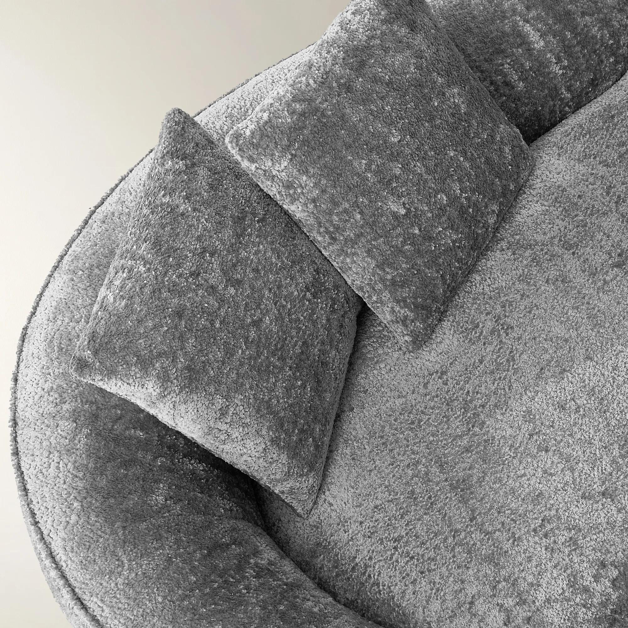 Irene Chenille Chaise (87.5") - Light Gray