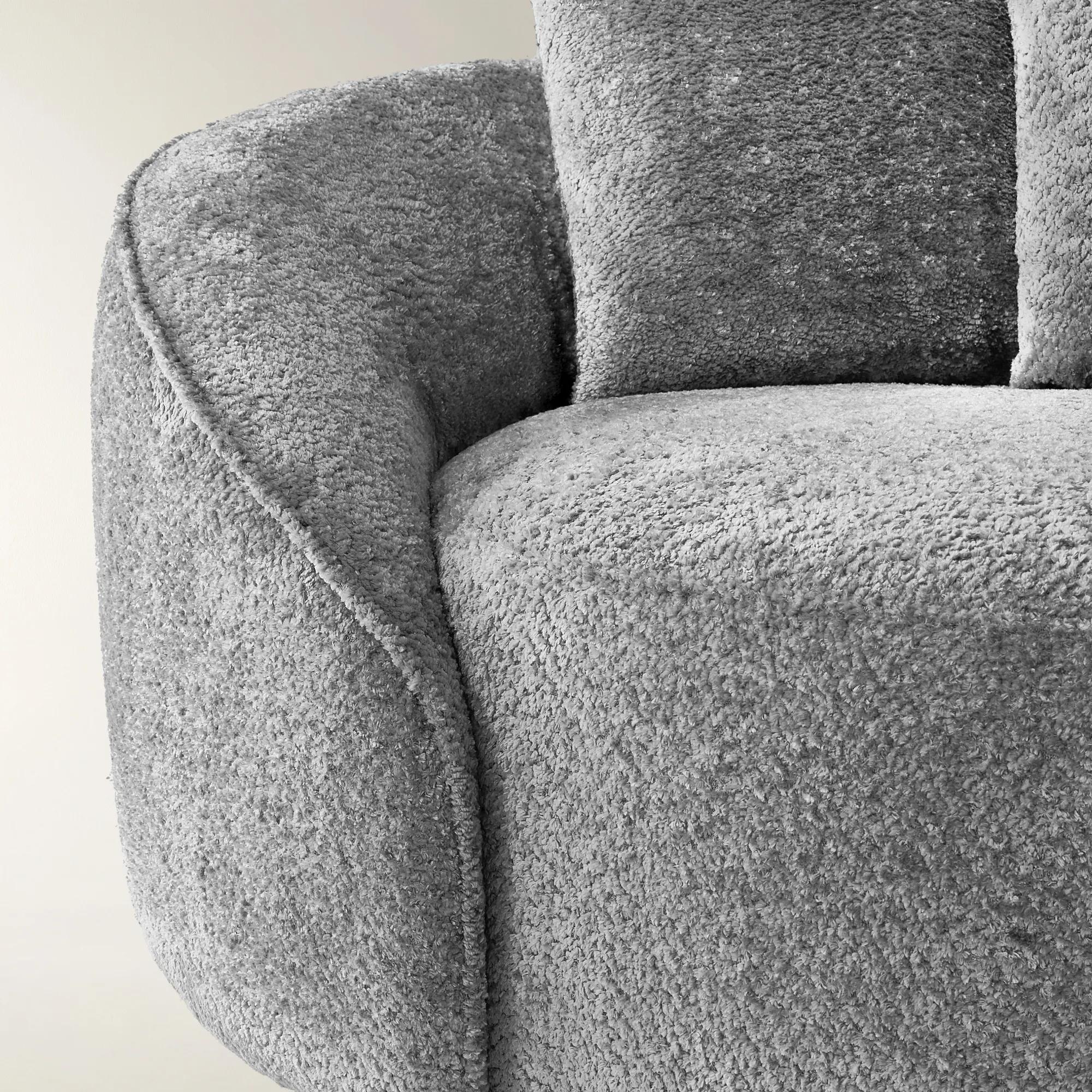 Irene Chenille Chaise (87.5") - Light Gray