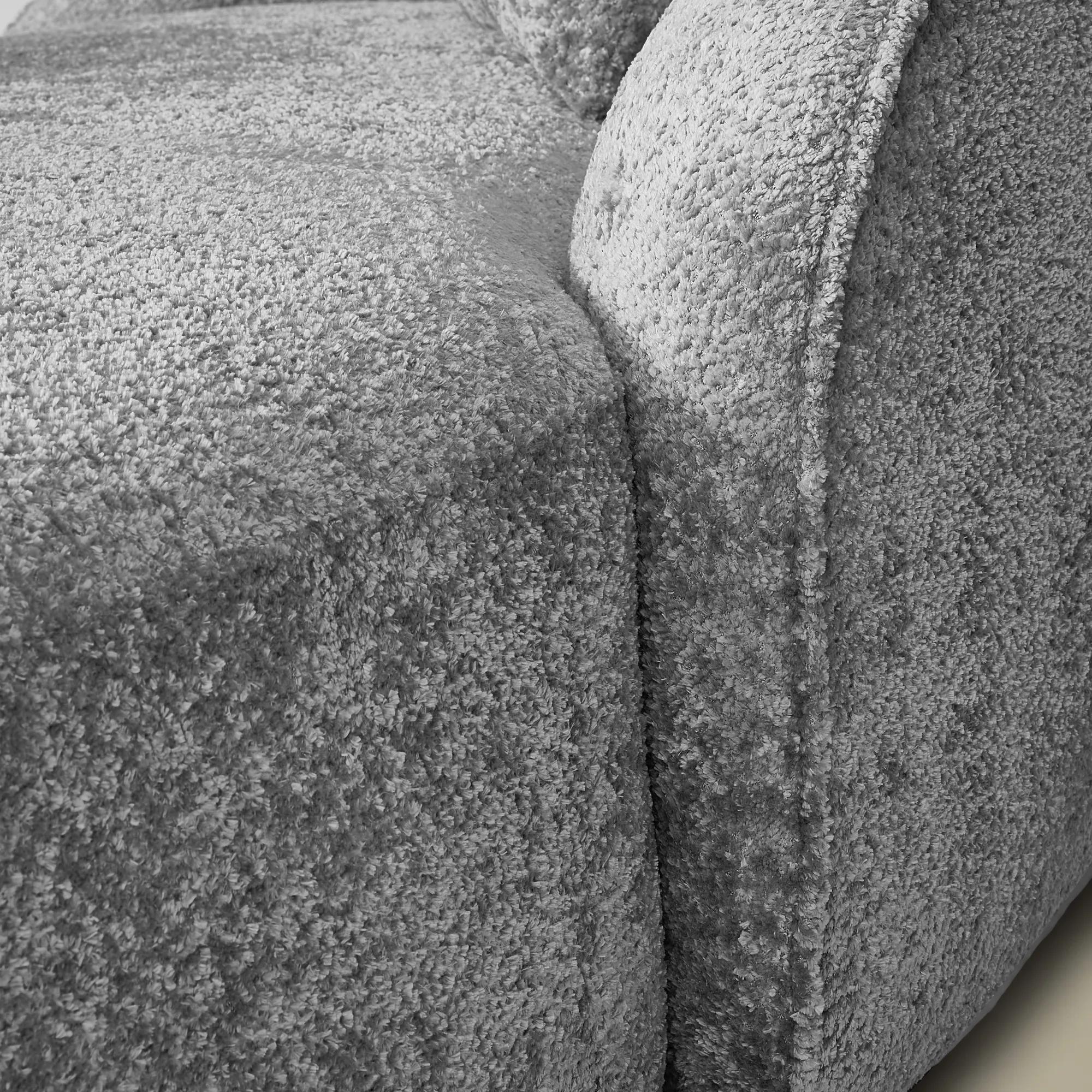 Irene Chenille Chaise (87.5") - Light Gray