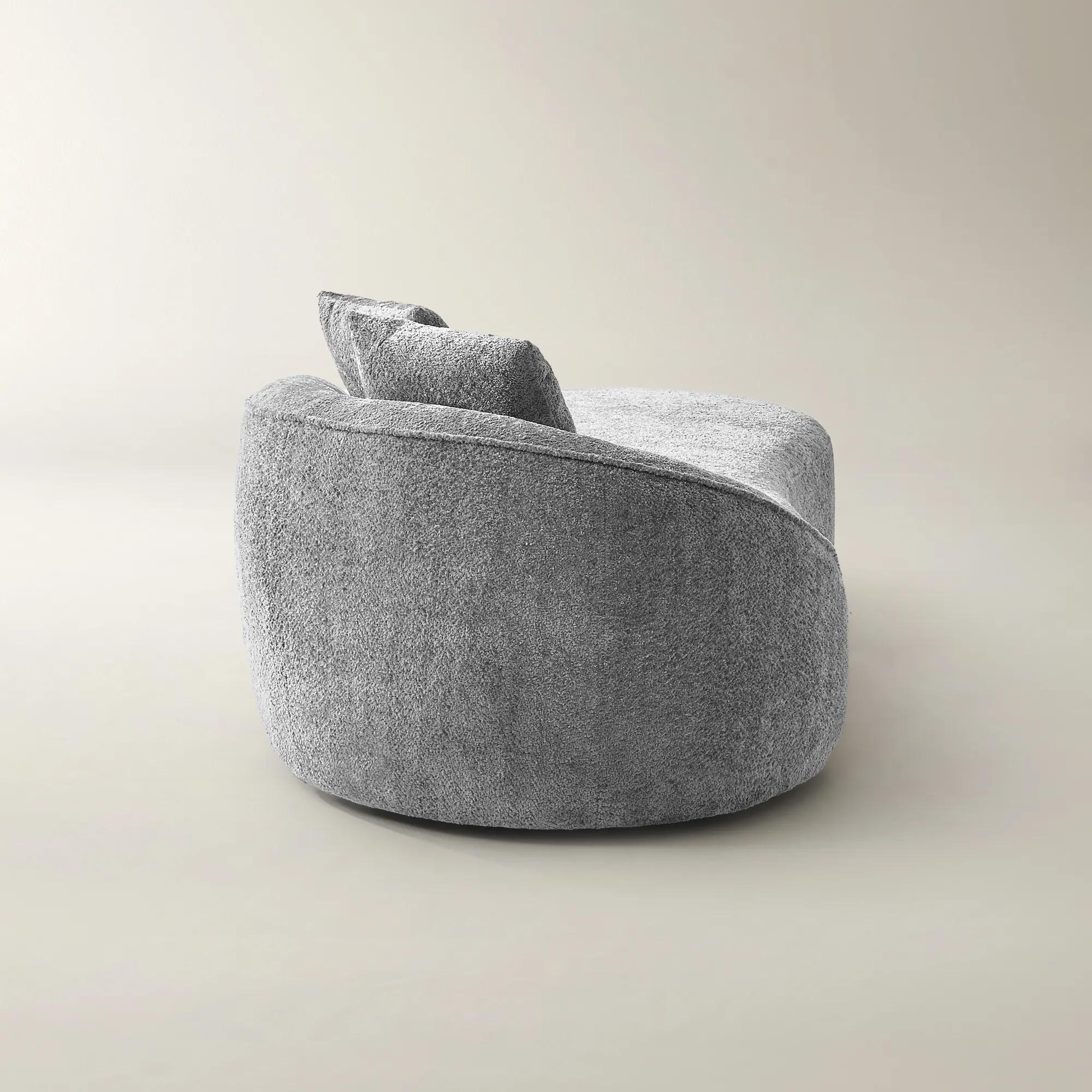 Irene Chenille Chaise (87.5") - Light Gray