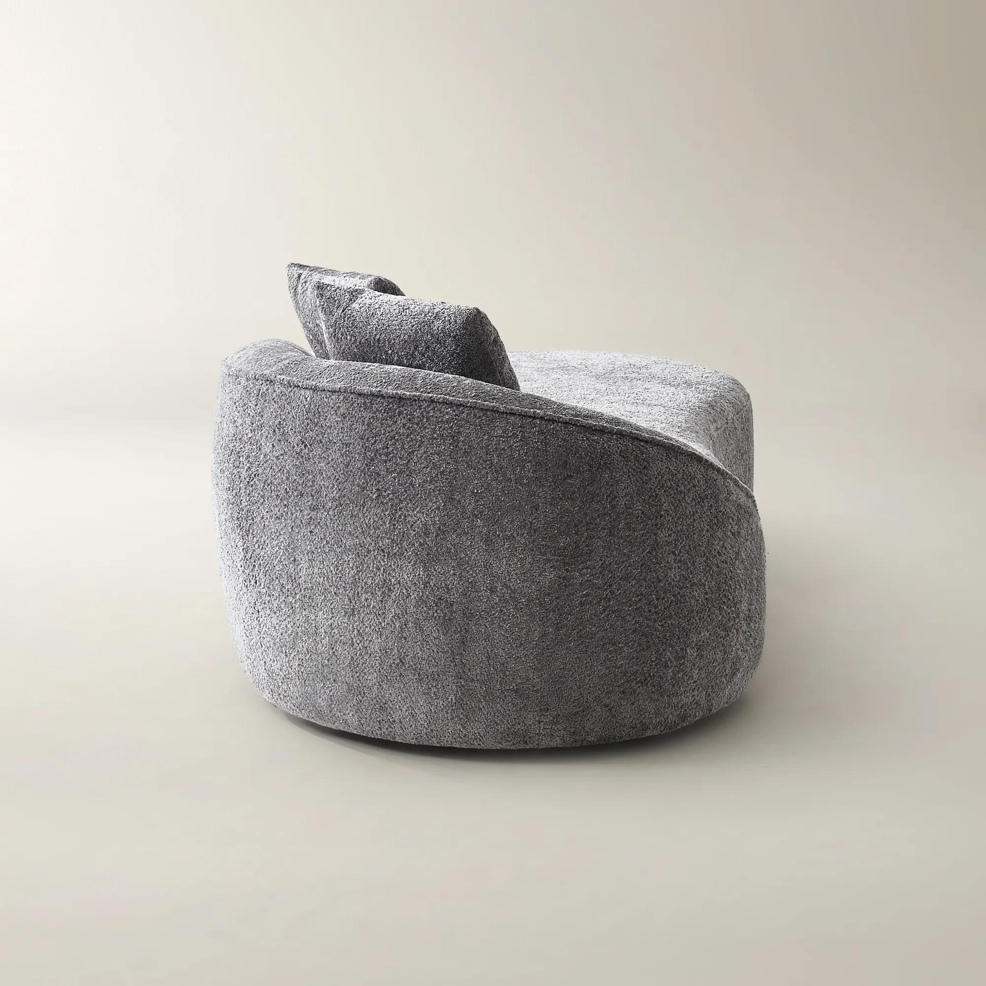 Irene Chenille Chaise (87.5") - Light Gray