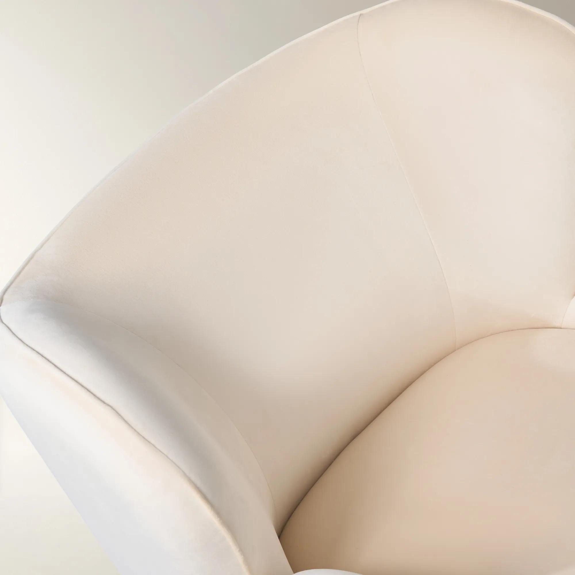 Ceres Velvet Accent Chair - Ivory