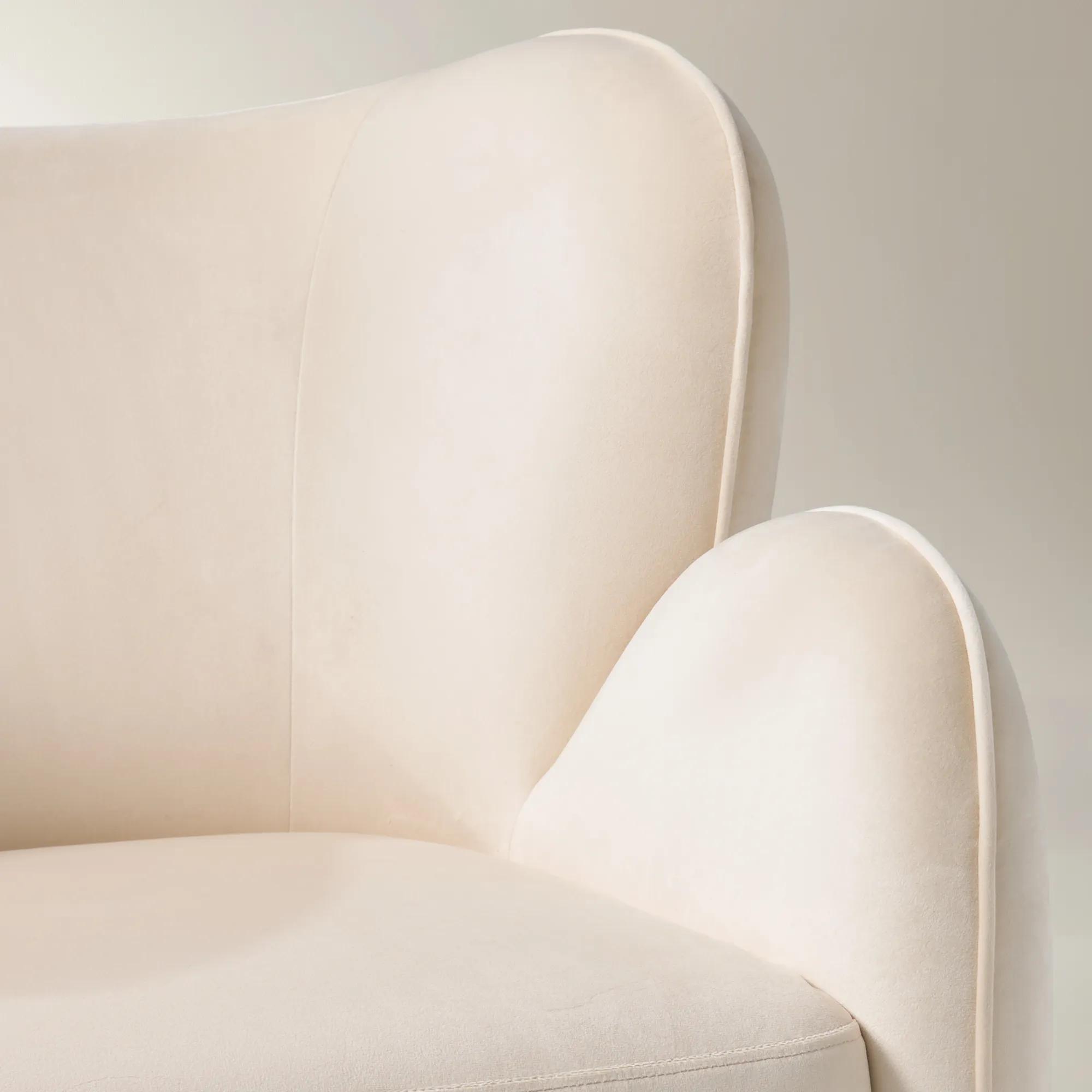 Ceres Velvet Accent Chair - Ivory