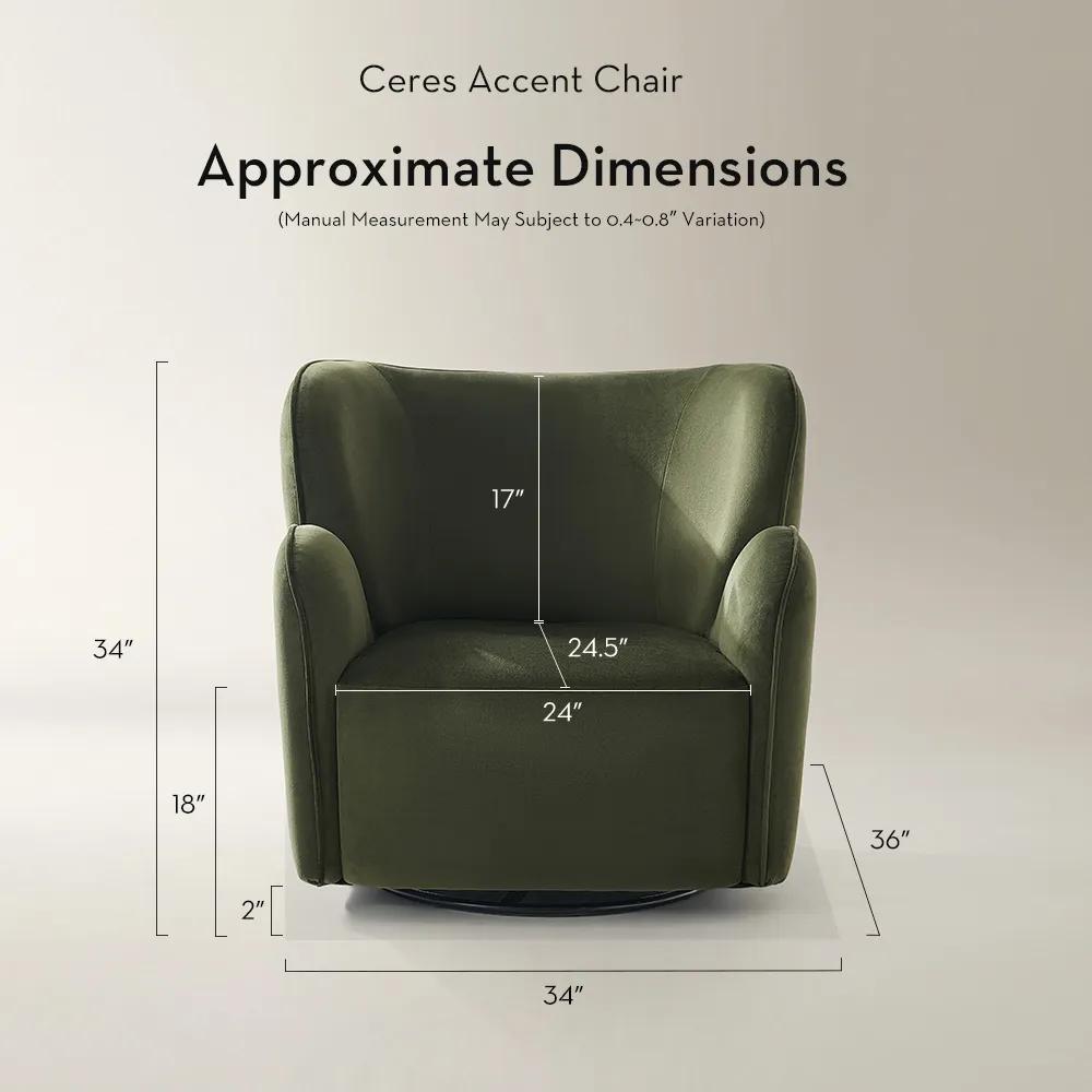 Ceres Velvet Accent Chair - Jade Green