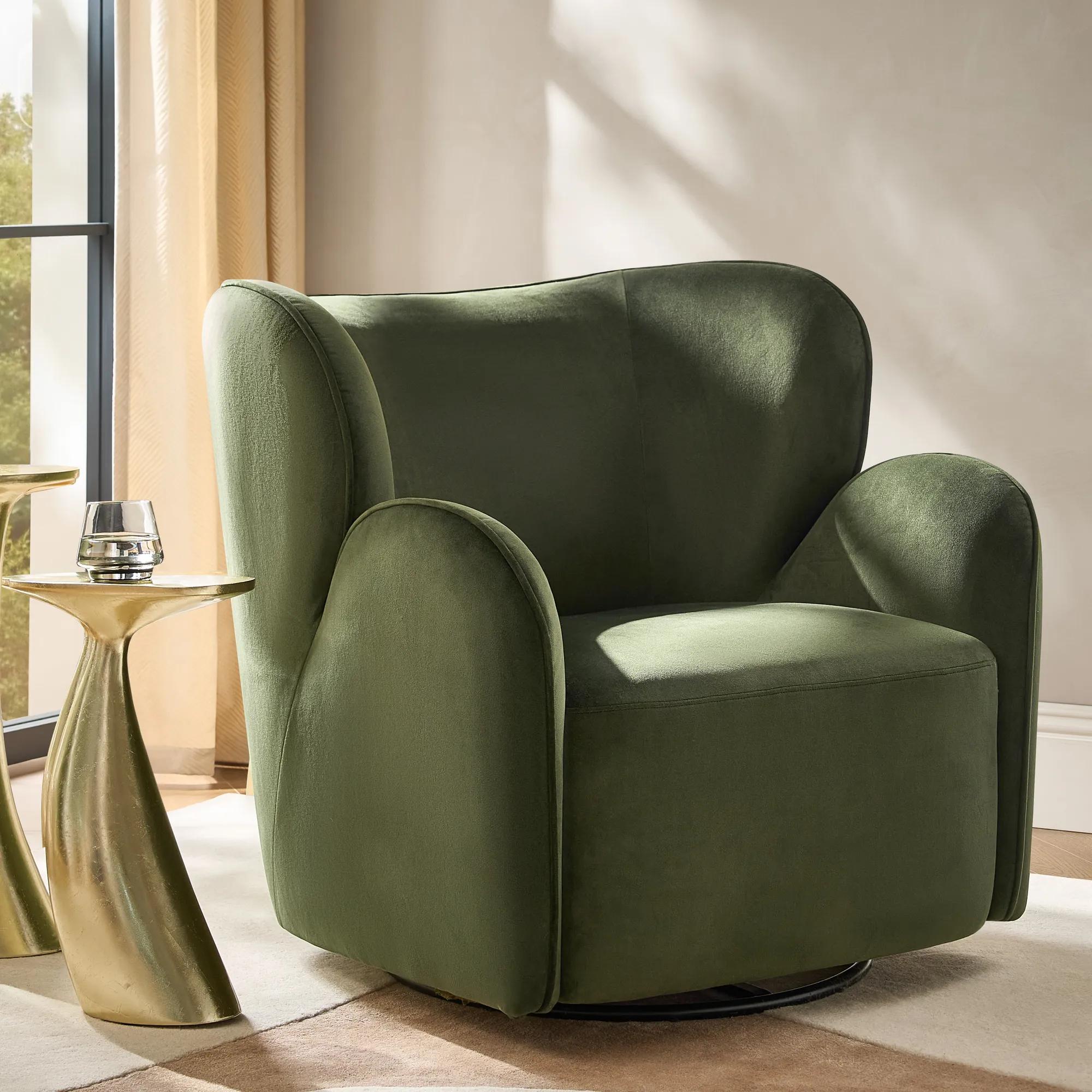 Ceres Velvet Accent Chair - Jade Green