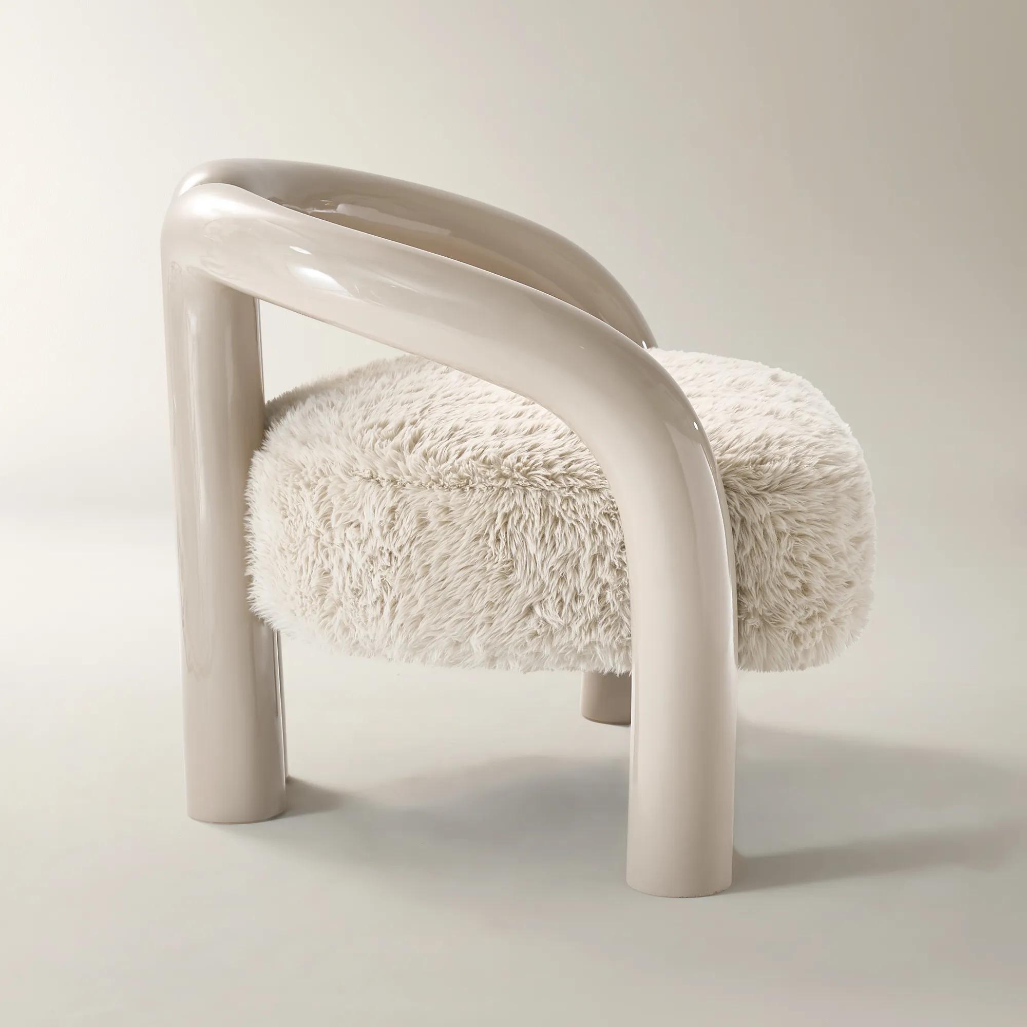 Nia Lacquer Accent Chair - Turtle Dove