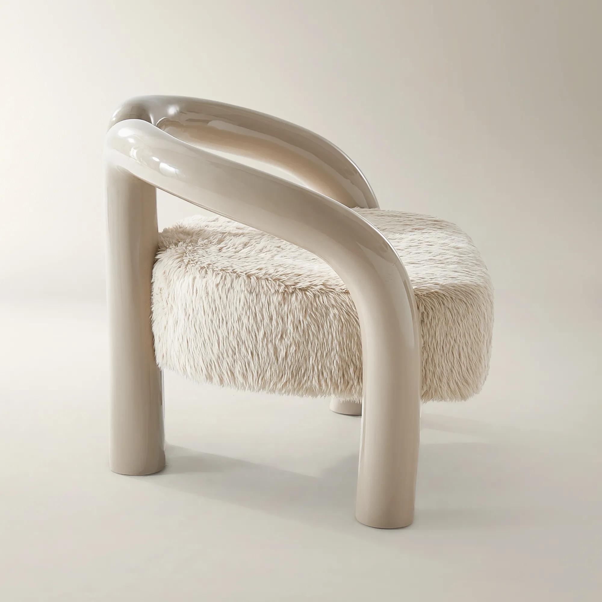 Nia Lacquer Accent Chair - Turtle Dove