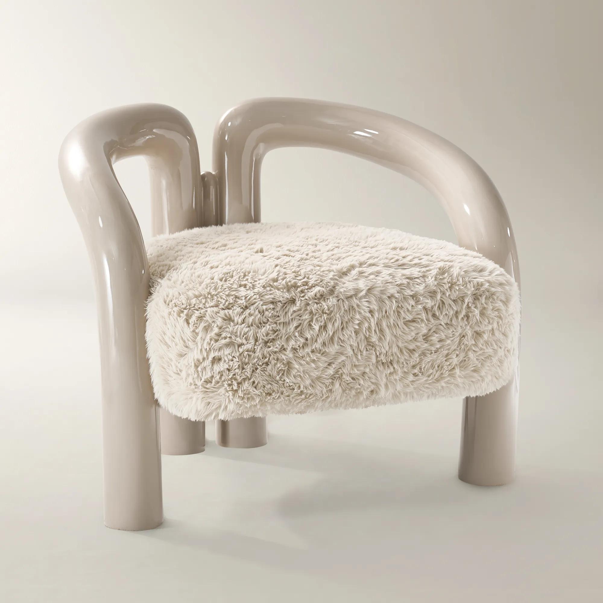 Nia Lacquer Accent Chair - Turtle Dove