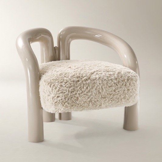Nia Lacquer Accent Chair - Turtle Dove
