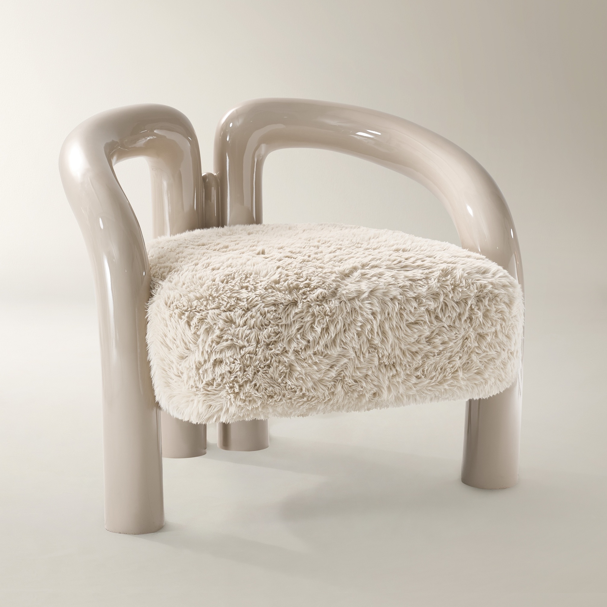 Nia Lacquer Accent Chair - Turtle Dove